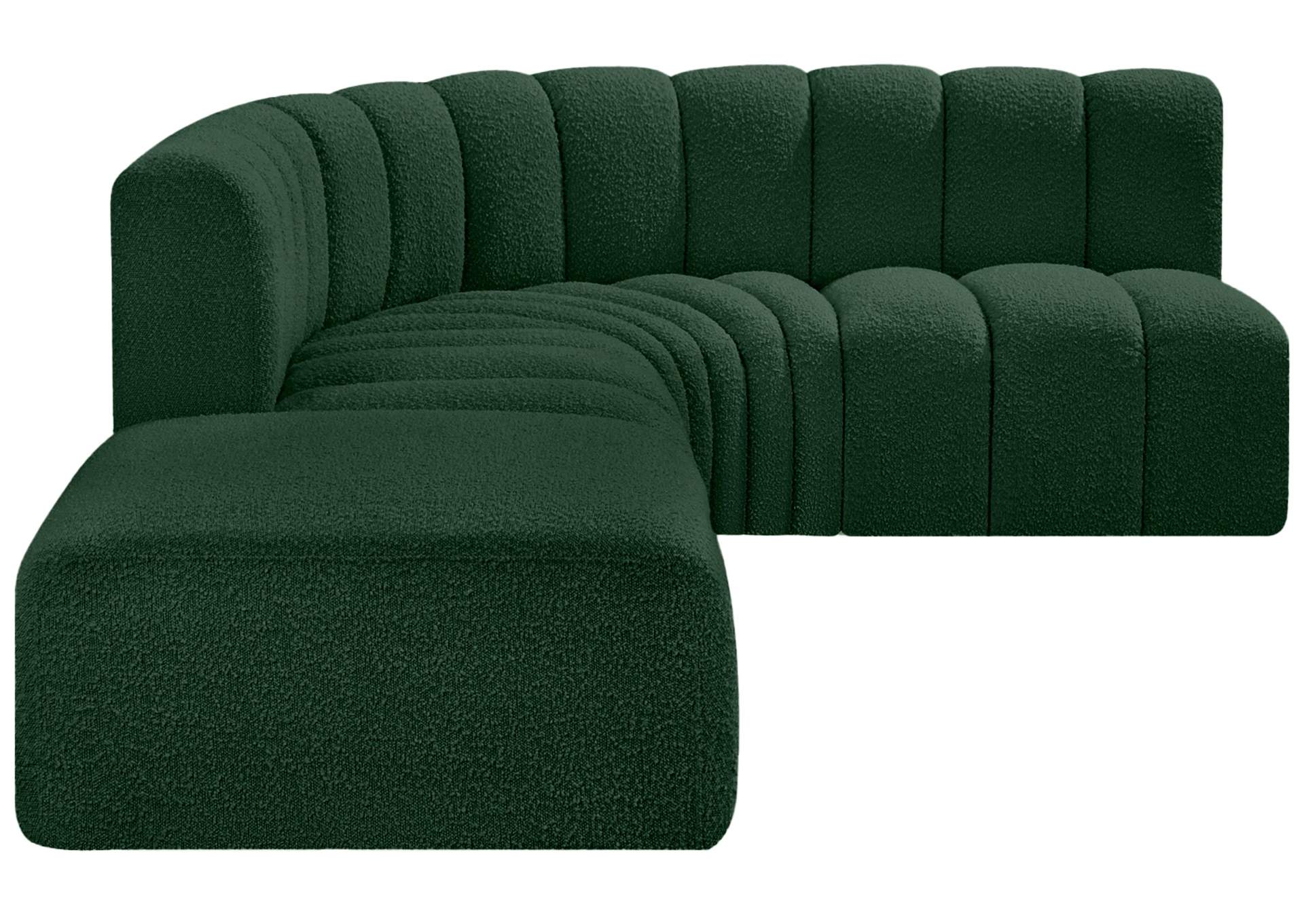 Arc Green Boucle Fabric Modular Sofa,Meridian Furniture