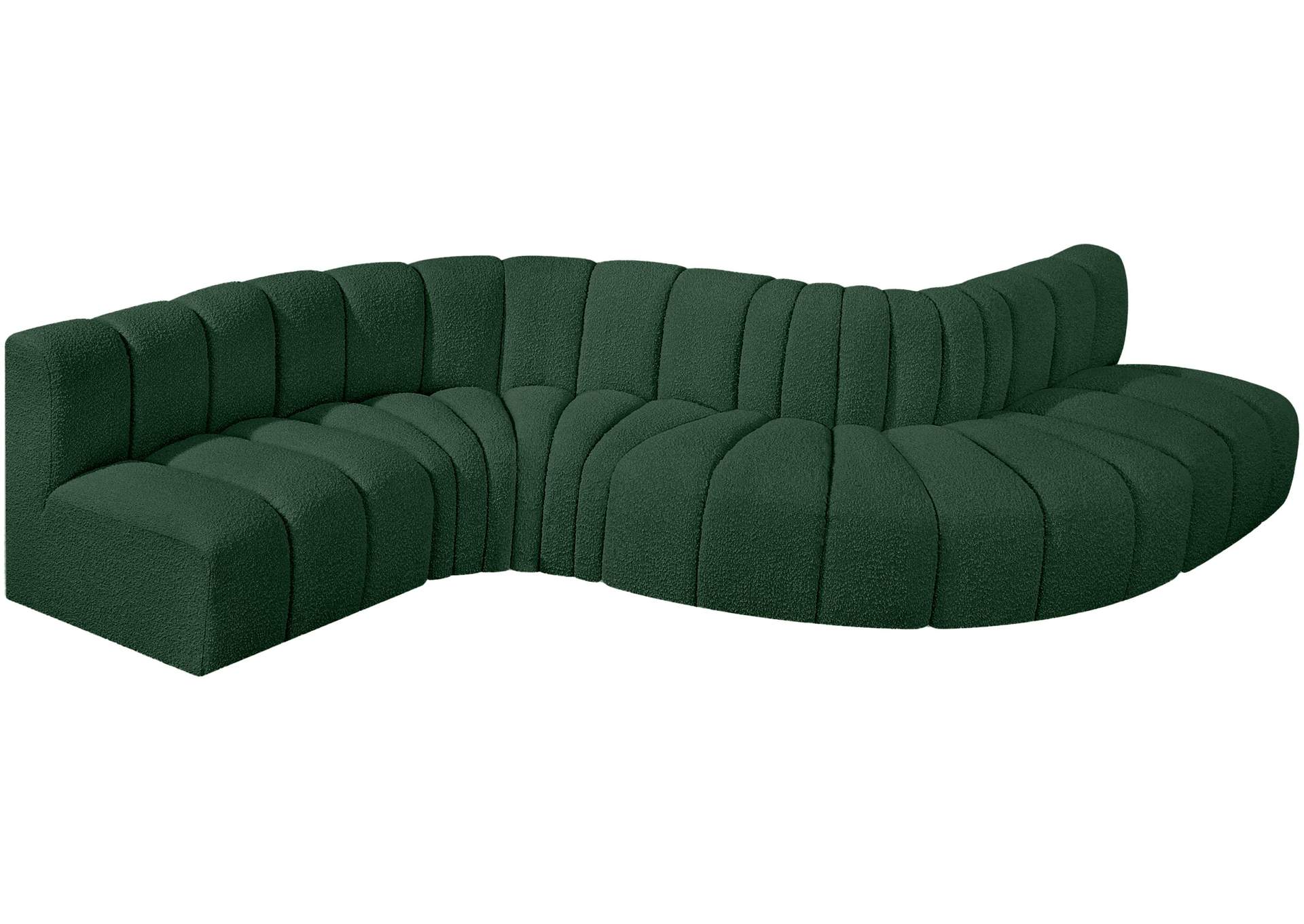 Arc Green Boucle Fabric Modular Sofa,Meridian Furniture