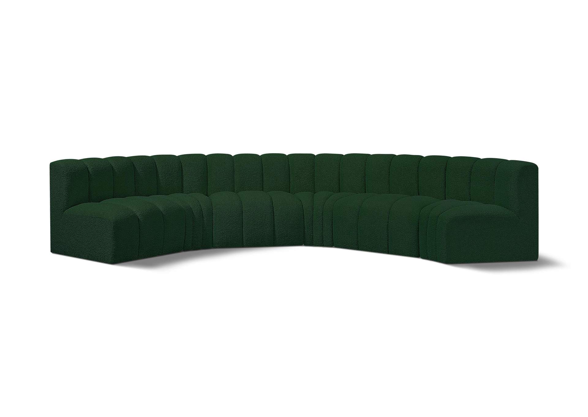 Arc Green Boucle Fabric Modular Sofa,Meridian Furniture