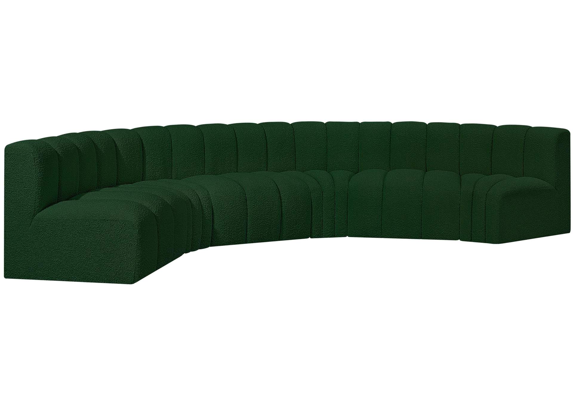 Arc Green Boucle Fabric Modular Sofa,Meridian Furniture