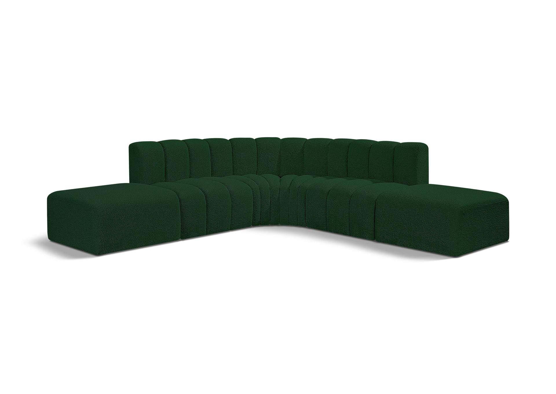 Arc Green Boucle Fabric Modular Sofa,Meridian Furniture