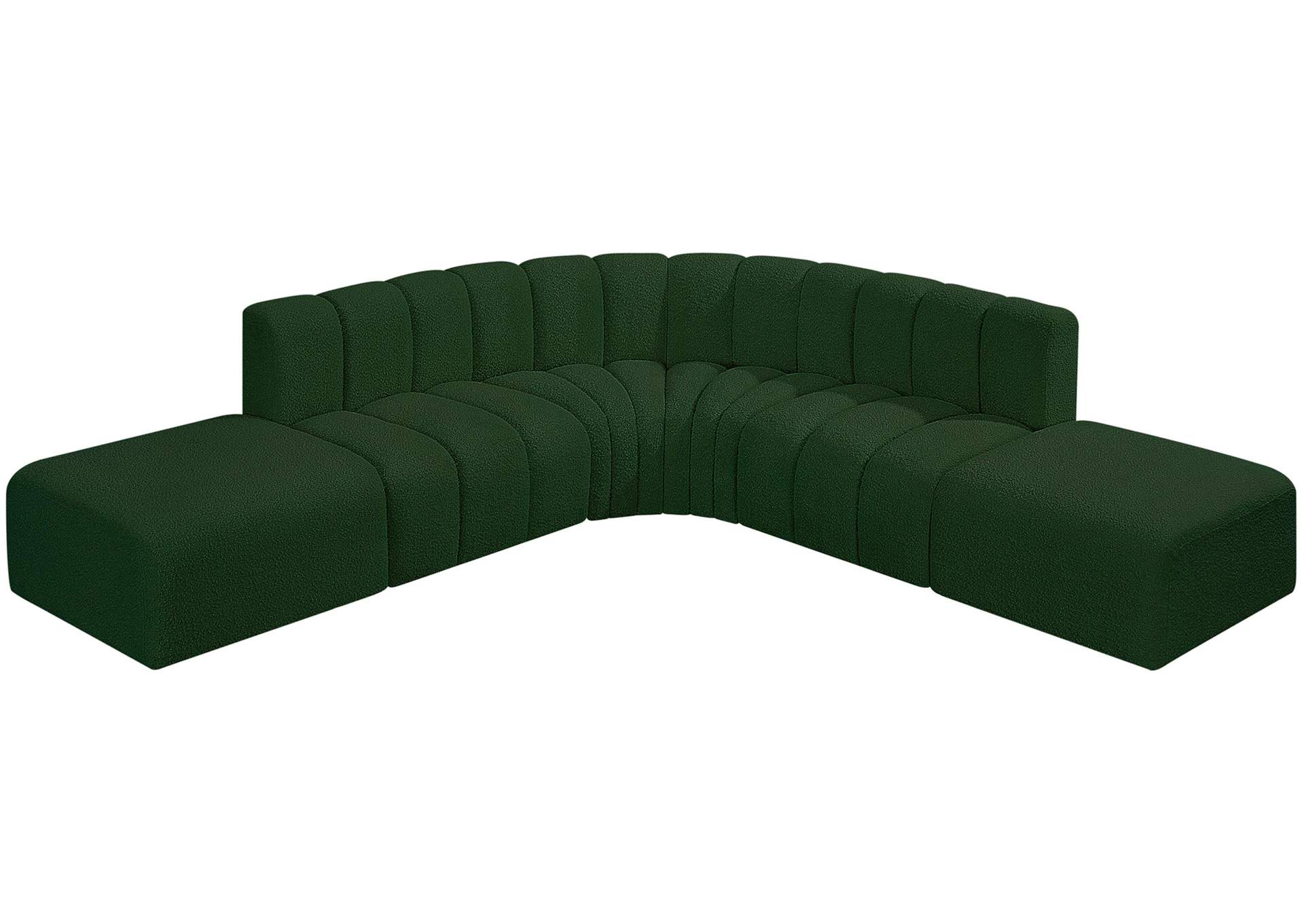 Arc Green Boucle Fabric Modular Sofa,Meridian Furniture