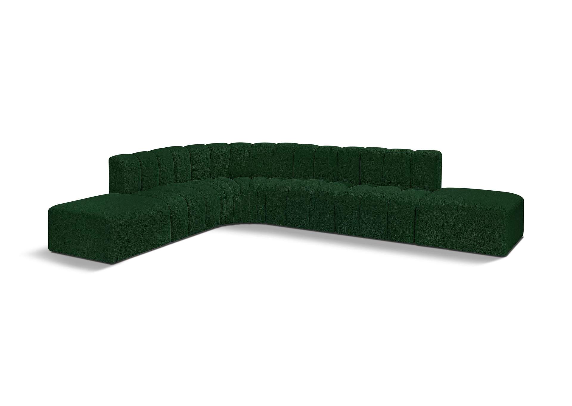 Arc Green Boucle Fabric Modular Sofa,Meridian Furniture