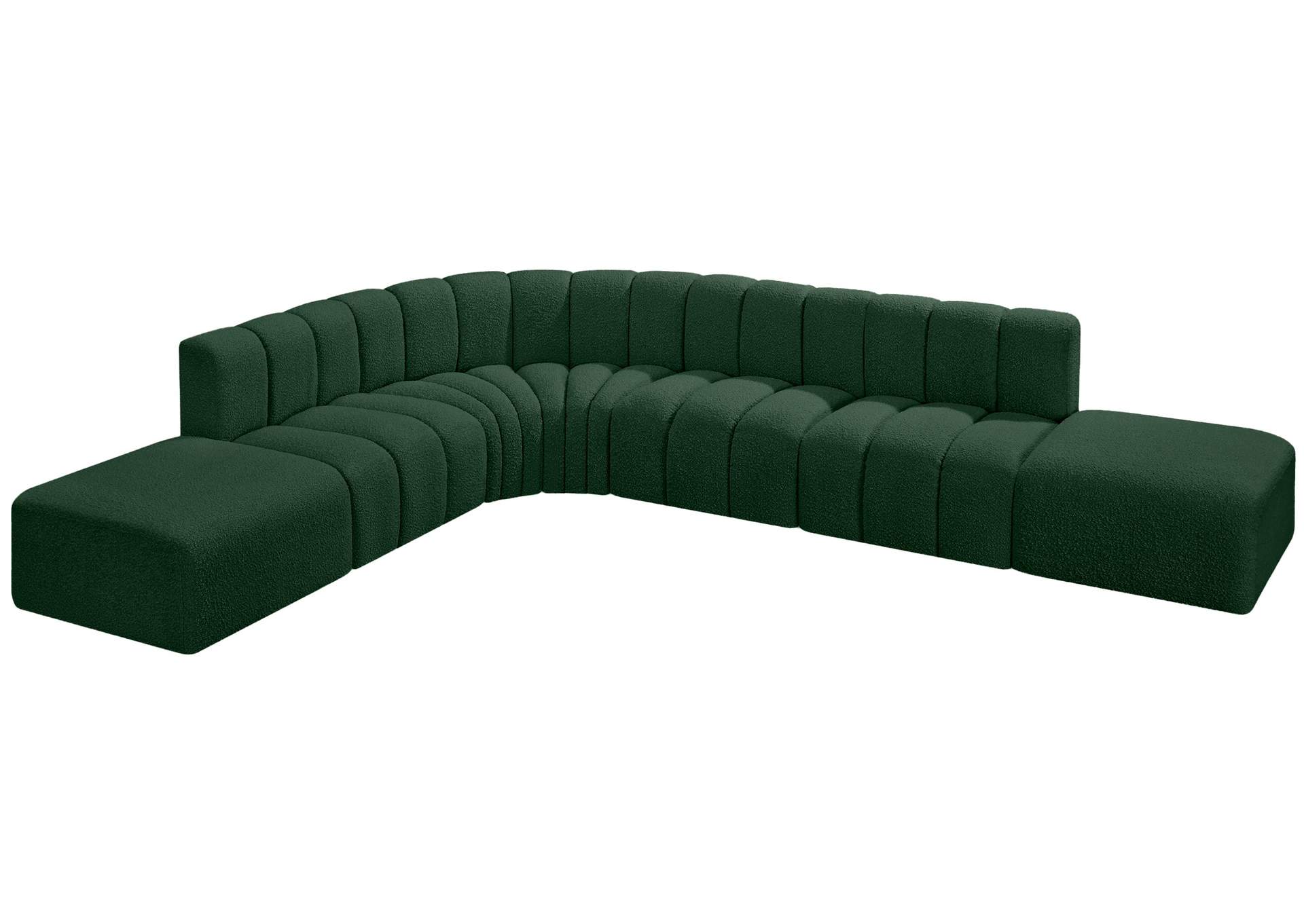 Arc Green Boucle Fabric Modular Sofa,Meridian Furniture