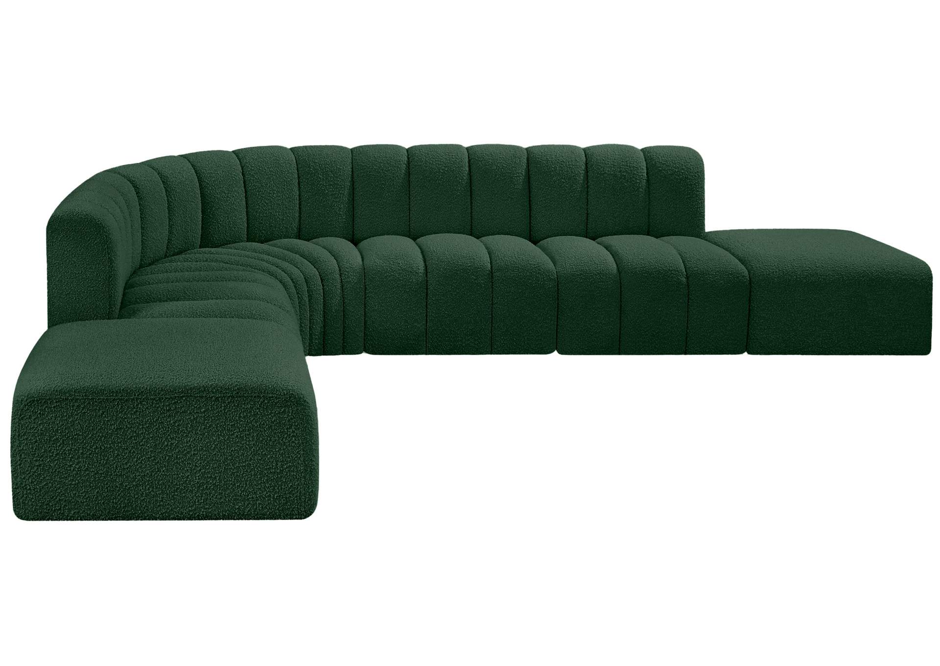 Arc Green Boucle Fabric Modular Sofa,Meridian Furniture