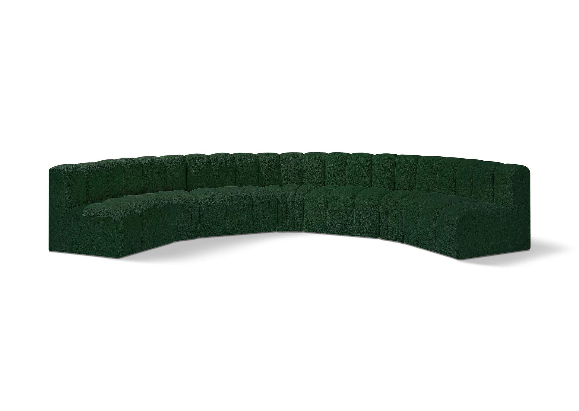 Arc Green Boucle Fabric Modular Sofa,Meridian Furniture