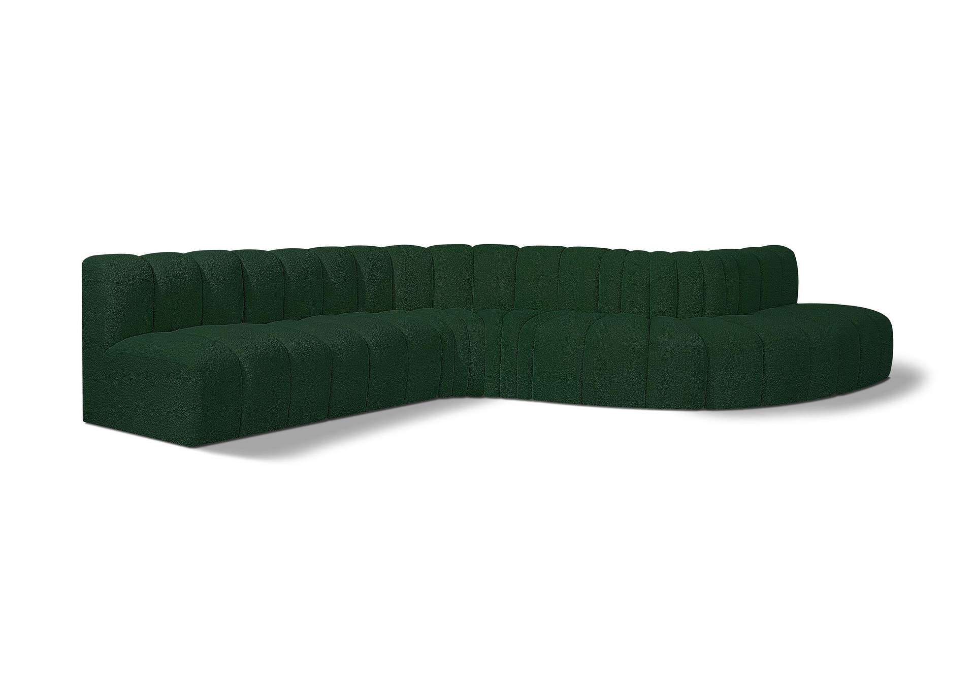 Arc Green Boucle Fabric Modular Sofa,Meridian Furniture