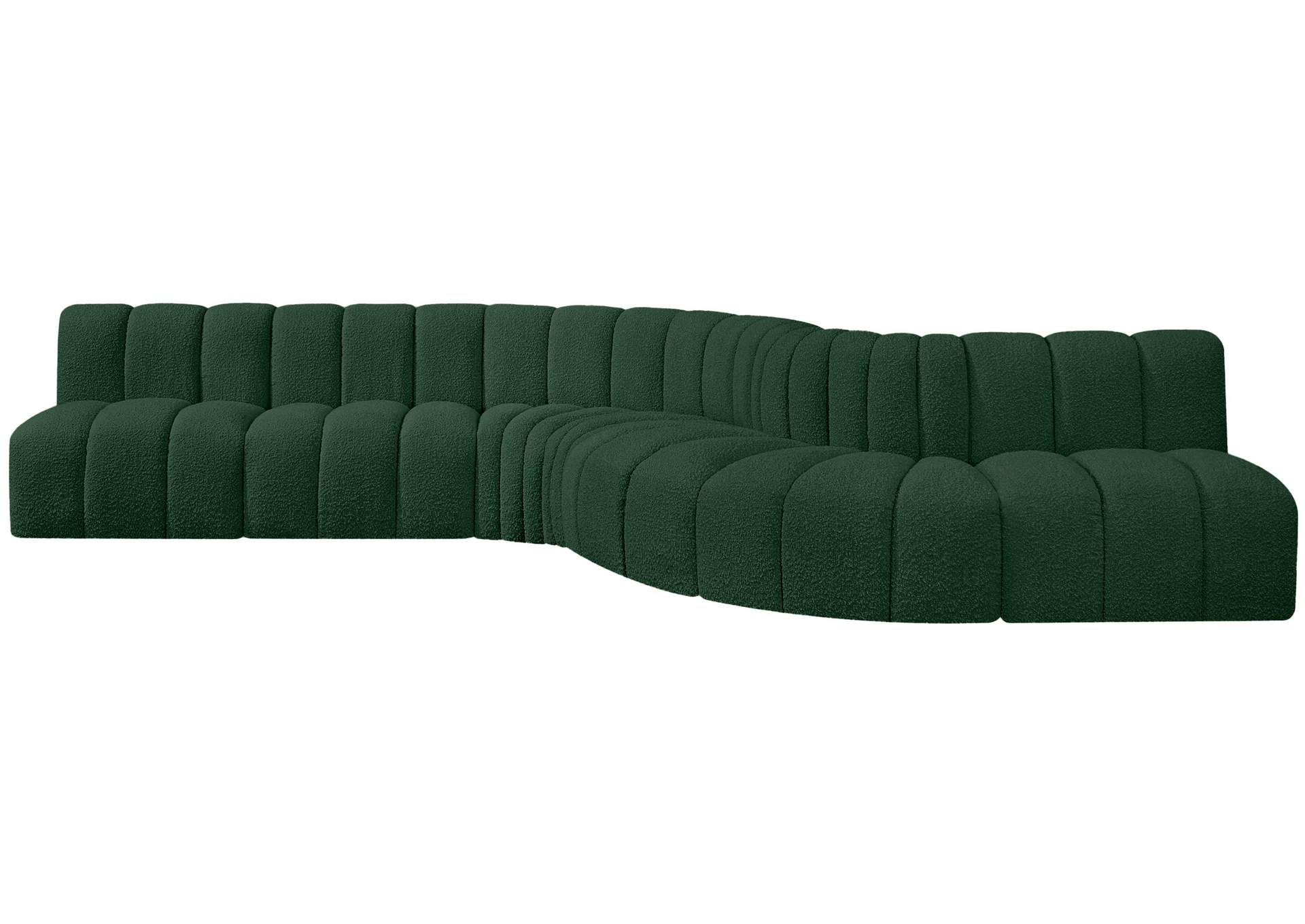 Arc Green Boucle Fabric Modular Sofa,Meridian Furniture