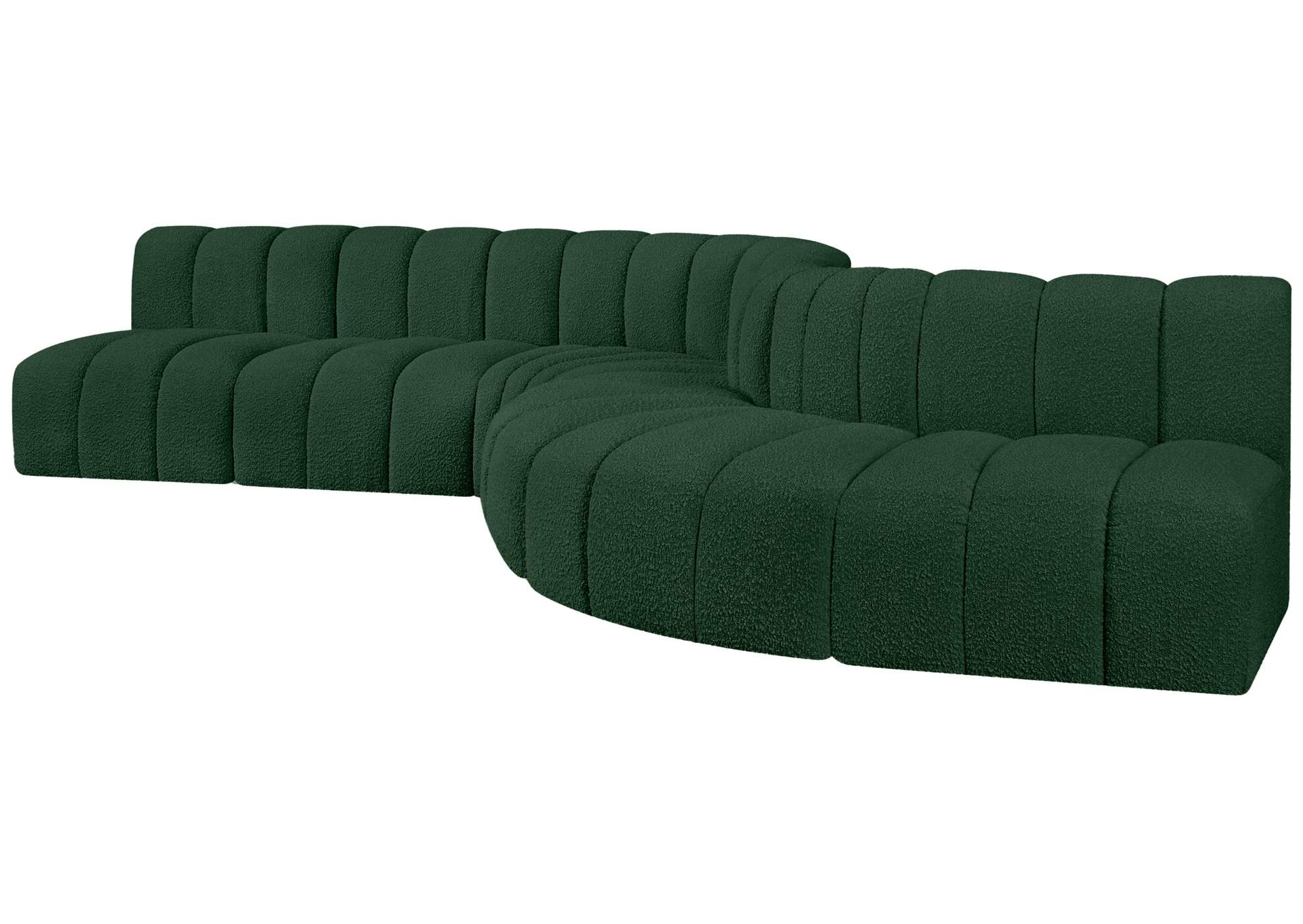 Arc Green Boucle Fabric Modular Sofa,Meridian Furniture