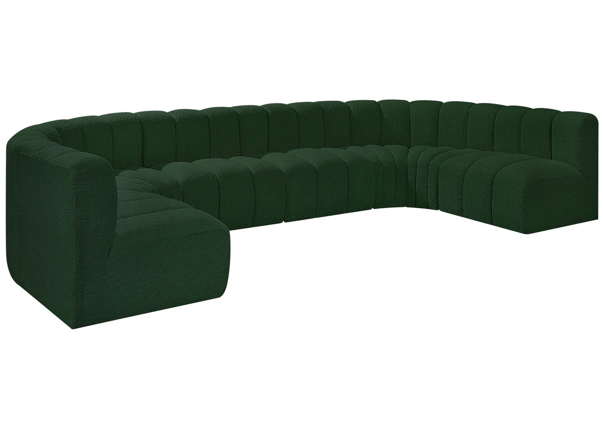 Arc Green Boucle Fabric Modular Sofa,Meridian Furniture