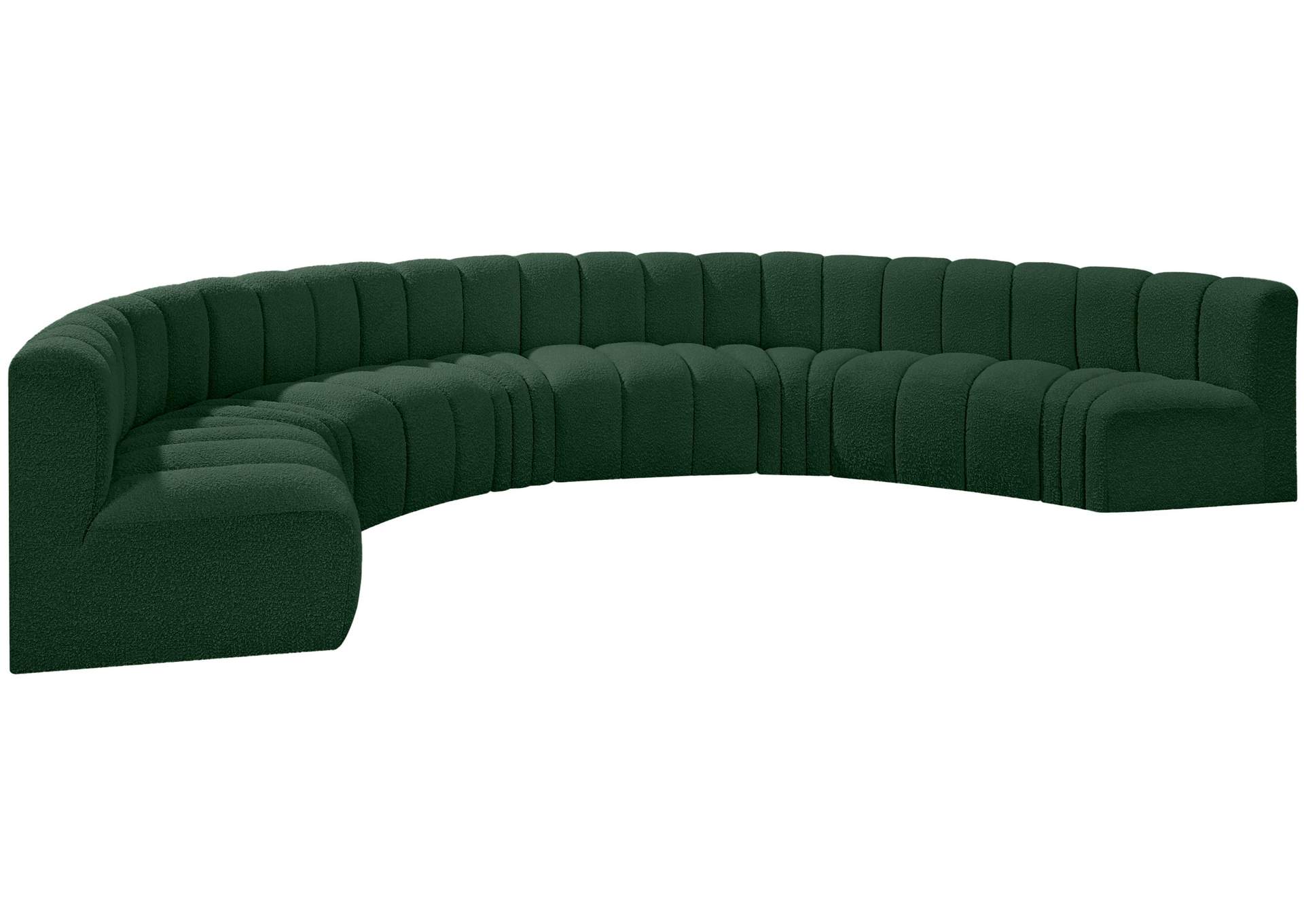 Arc Green Boucle Fabric Modular Sofa,Meridian Furniture