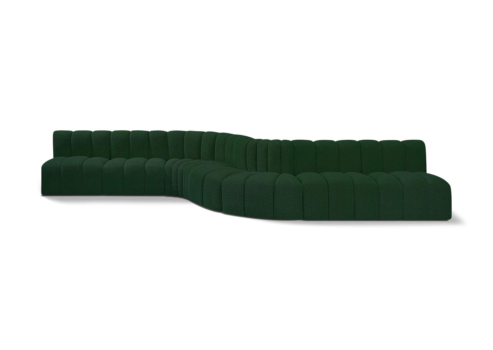 Arc Green Boucle Fabric Modular Sofa,Meridian Furniture