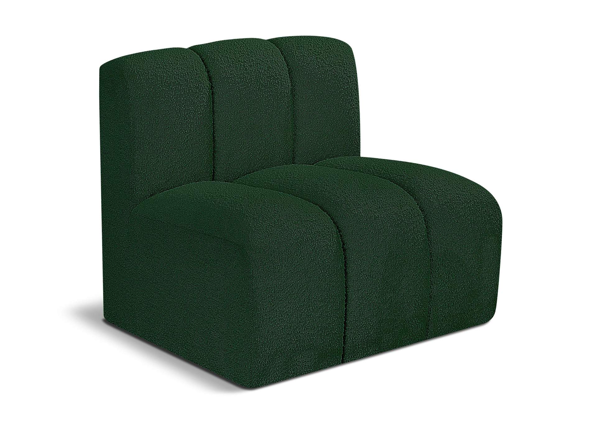 Arc Green Boucle Fabric Straight Chair,Meridian Furniture