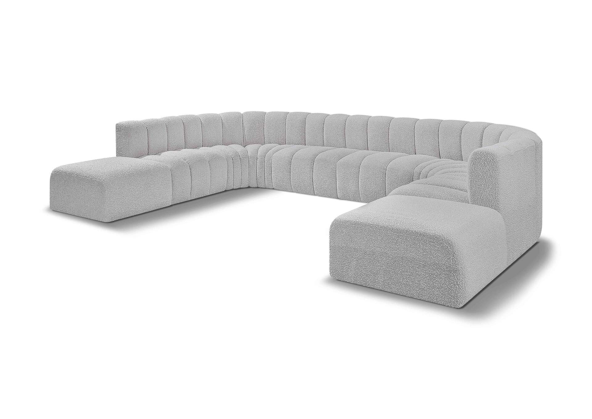 Arc Grey Boucle Fabric Modular Sofa,Meridian Furniture