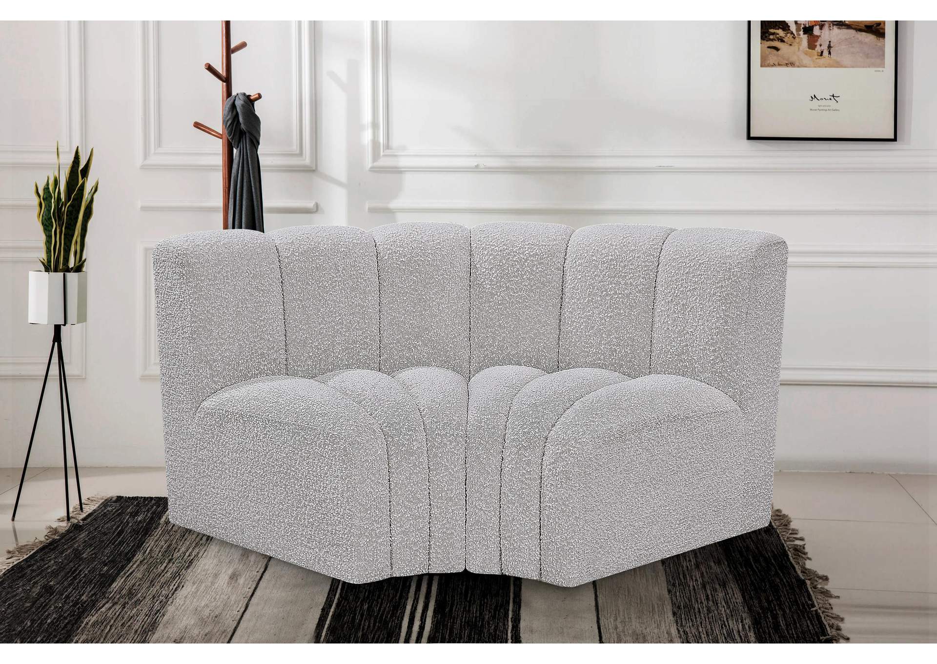 Arc Grey Boucle Fabric Modular Sofa,Meridian Furniture