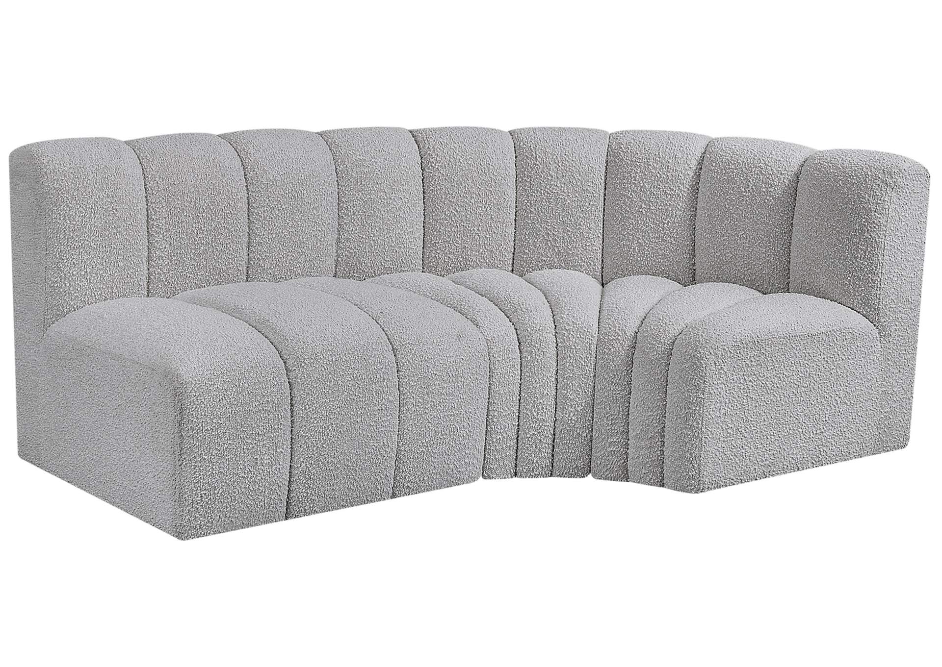 Arc Grey Boucle Fabric Modular Sofa,Meridian Furniture