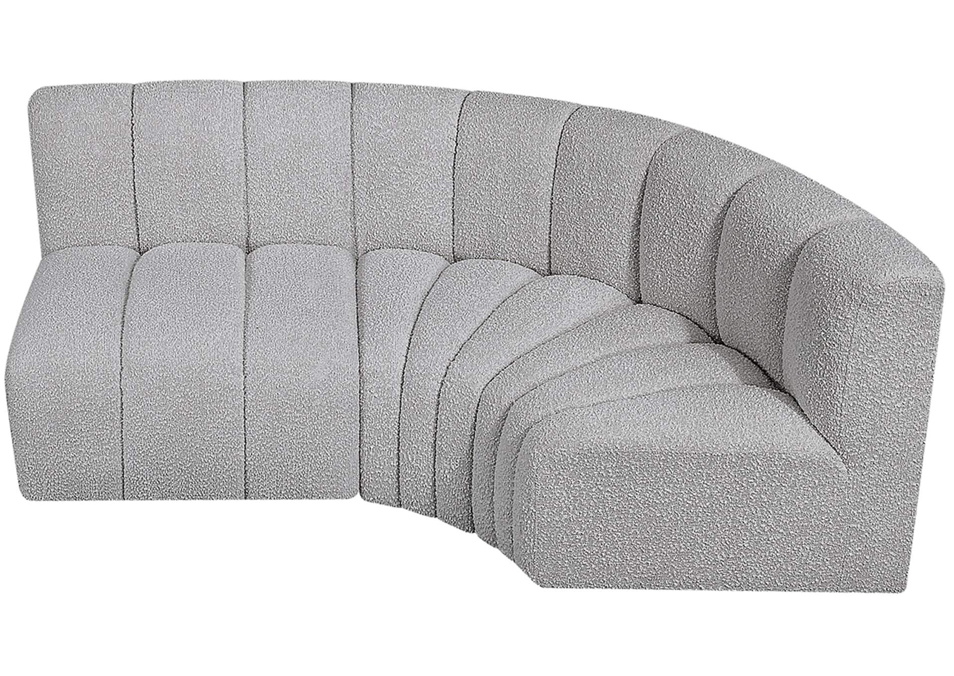 Arc Grey Boucle Fabric Modular Sofa,Meridian Furniture