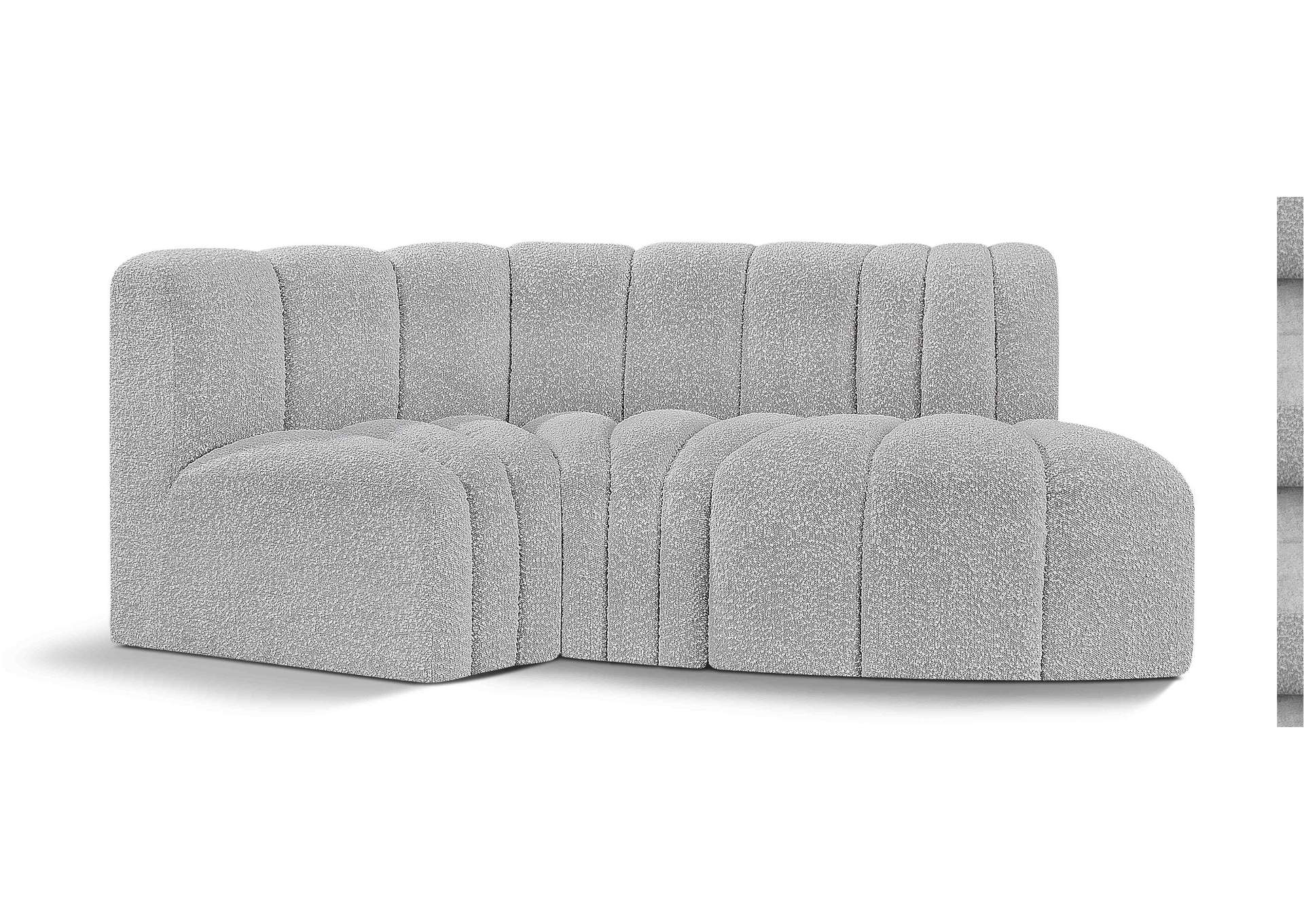 Arc Grey Boucle Fabric Modular Sofa,Meridian Furniture