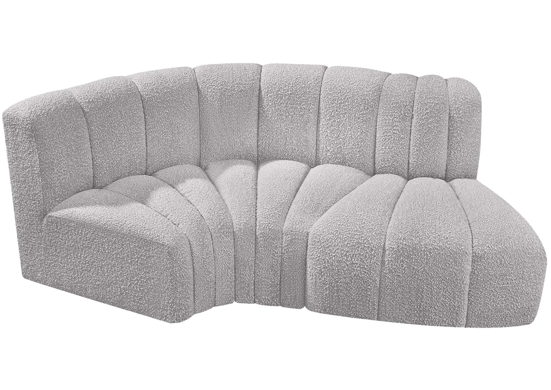 Arc Grey Boucle Fabric Modular Sofa,Meridian Furniture