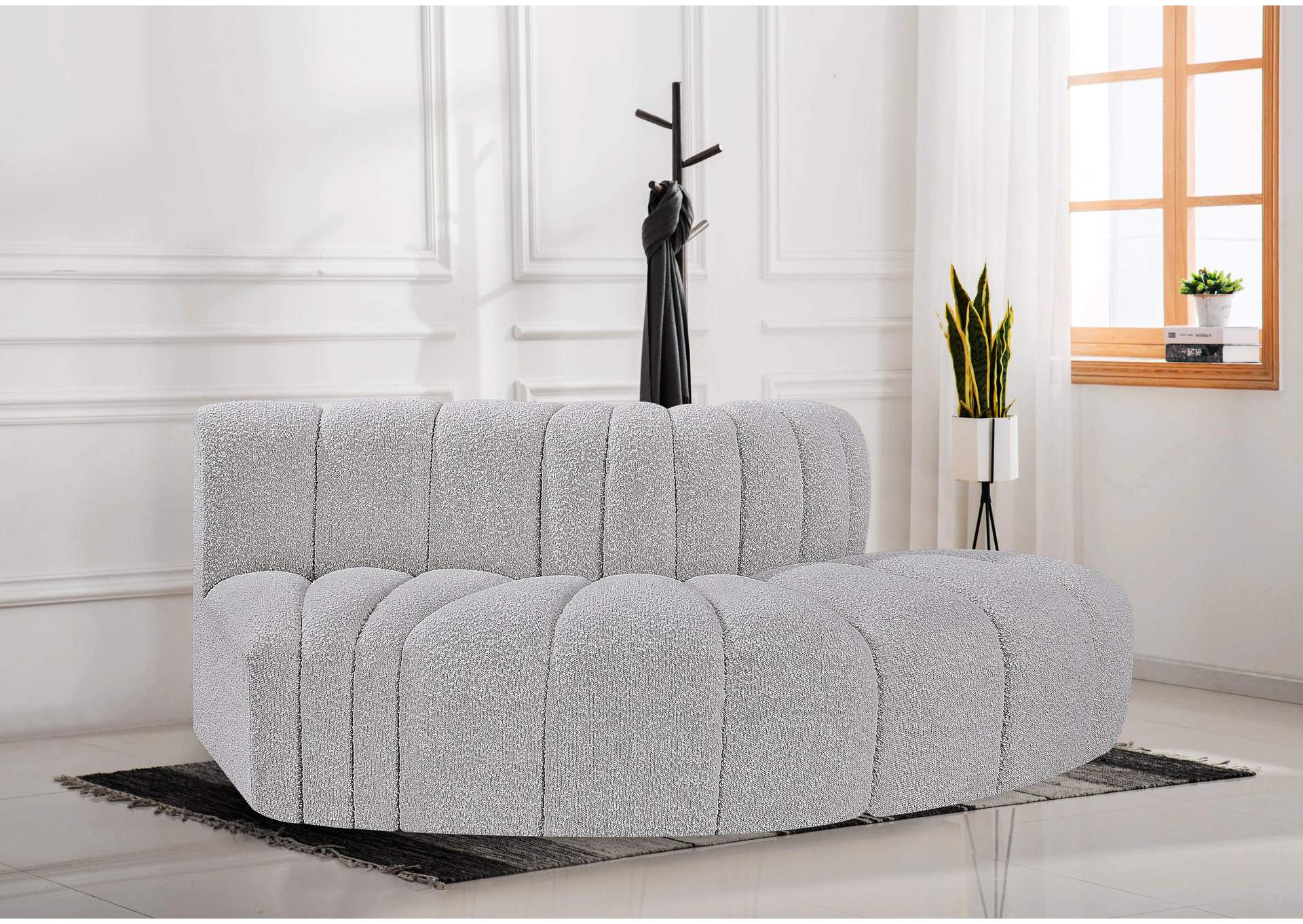 Arc Grey Boucle Fabric Modular Sofa,Meridian Furniture