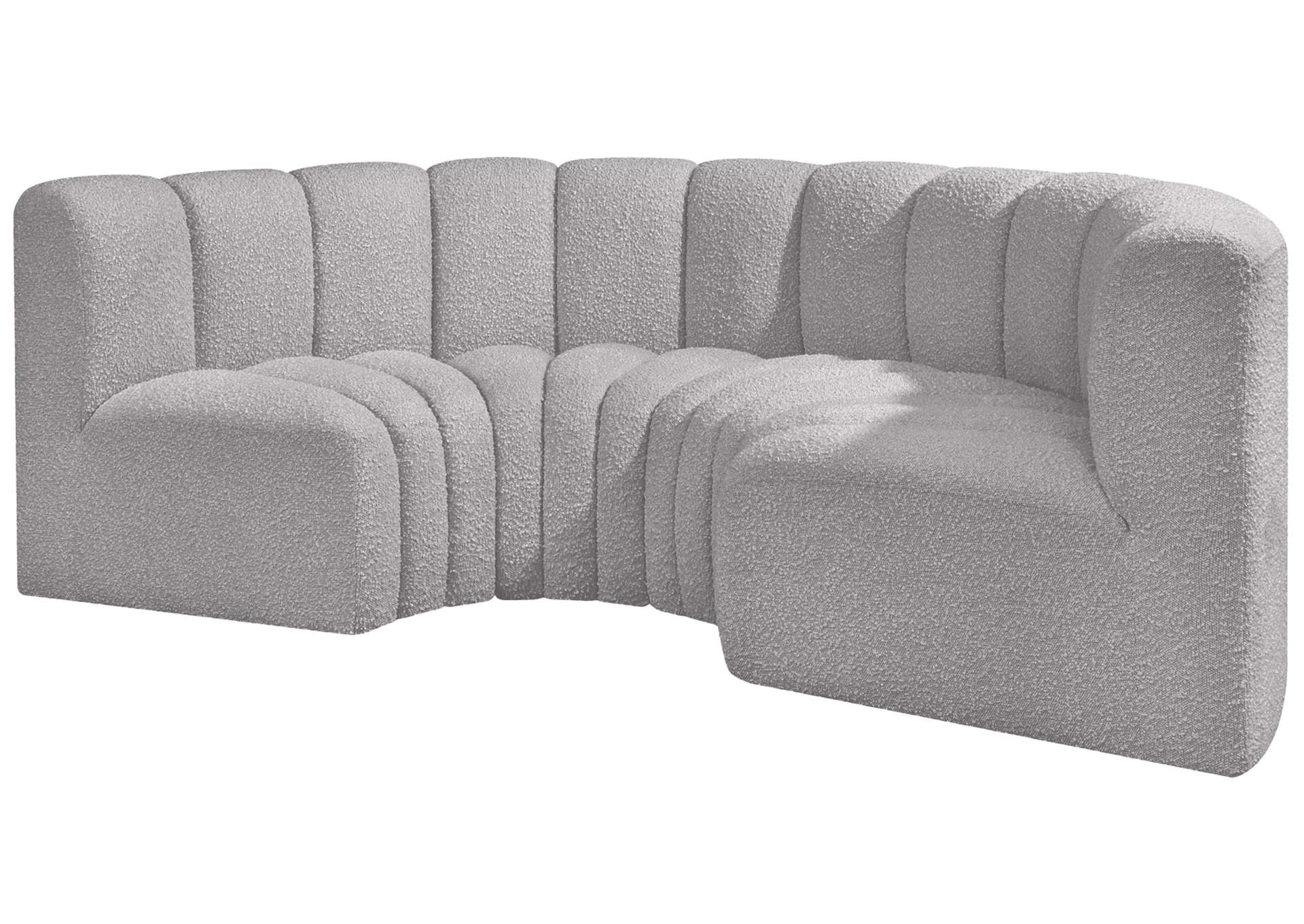 Arc Grey Boucle Fabric Modular Sofa,Meridian Furniture