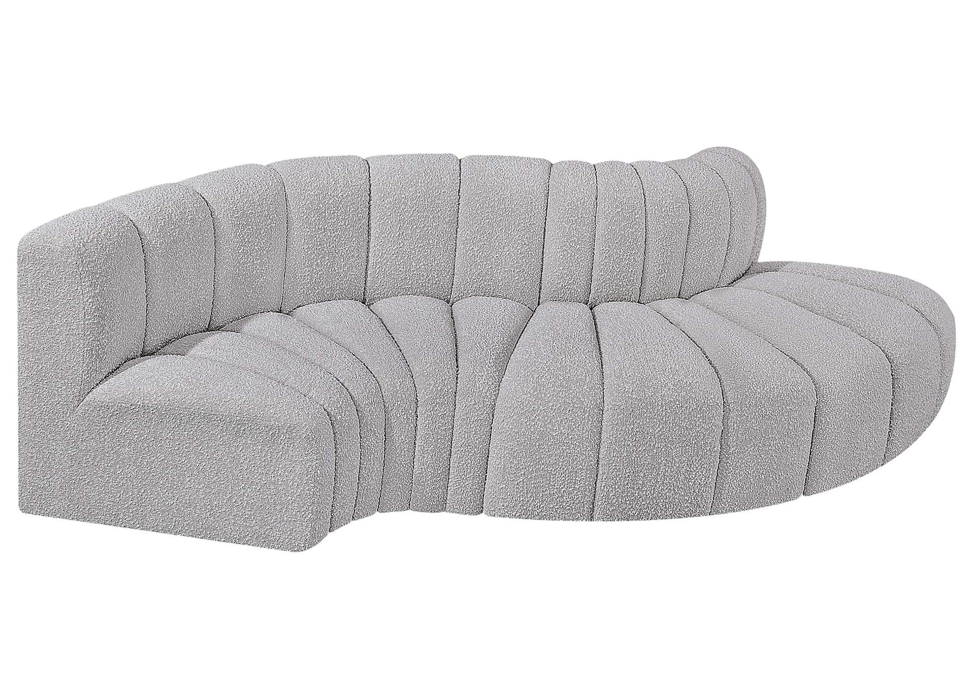 Arc Grey Boucle Fabric Modular Sofa,Meridian Furniture