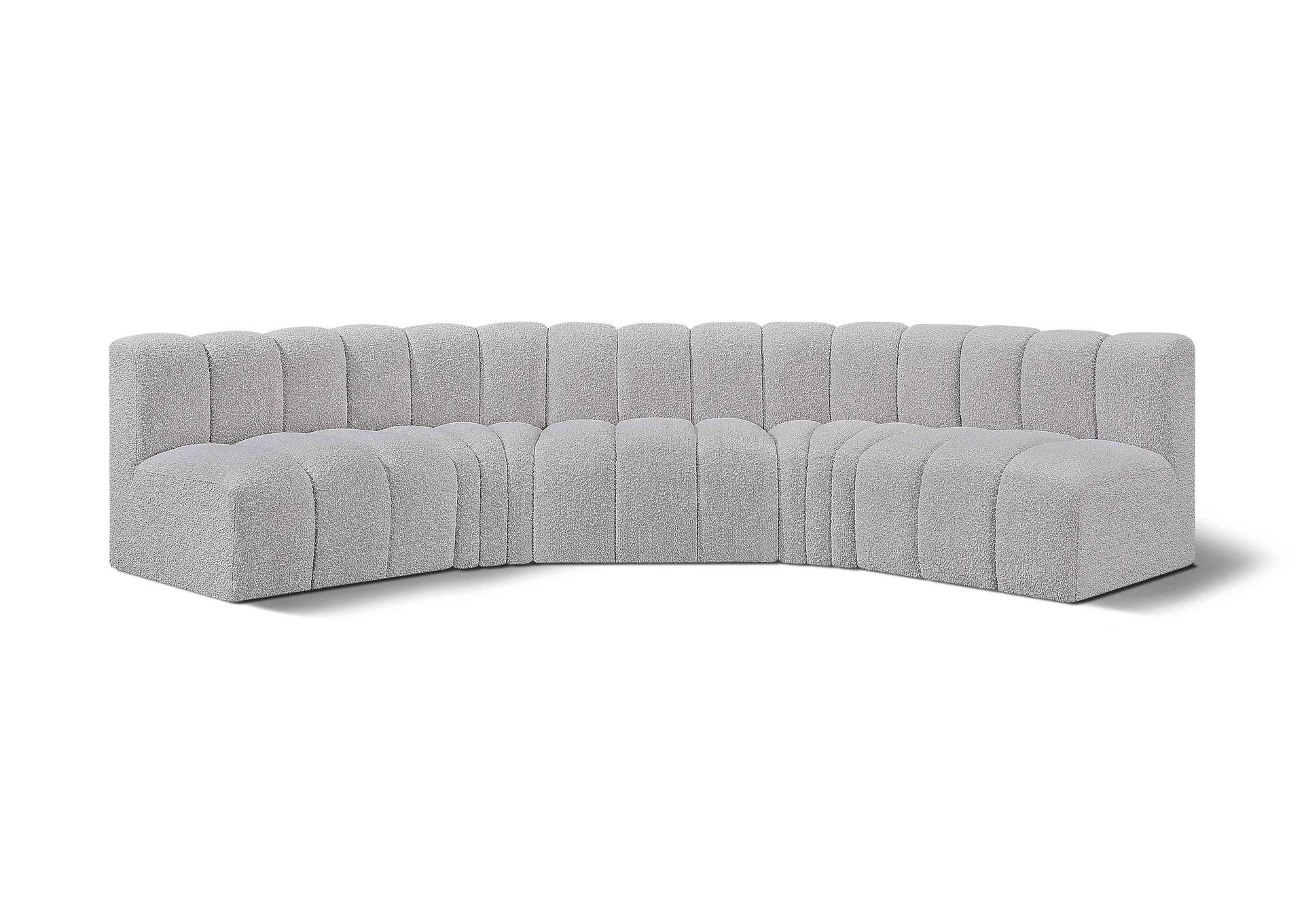 Arc Grey Boucle Fabric Modular Sofa,Meridian Furniture