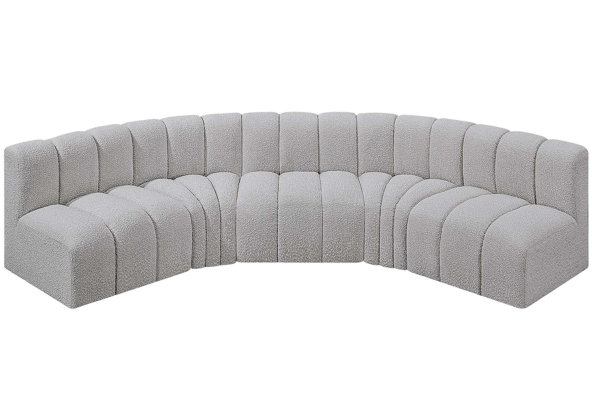 Arc Grey Boucle Fabric Modular Sofa,Meridian Furniture