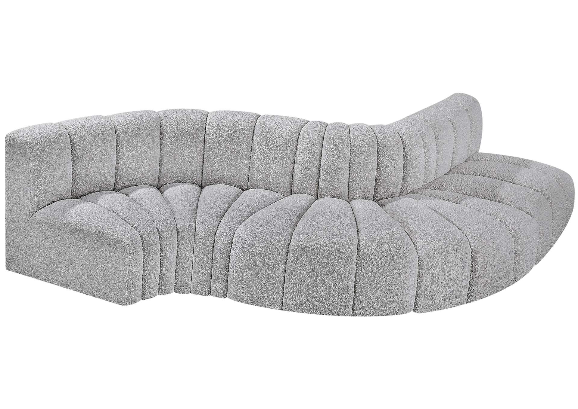 Arc Grey Boucle Fabric Modular Sofa,Meridian Furniture