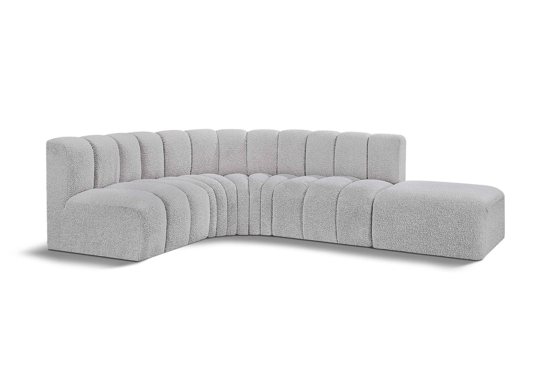 Arc Grey Boucle Fabric Modular Sofa,Meridian Furniture