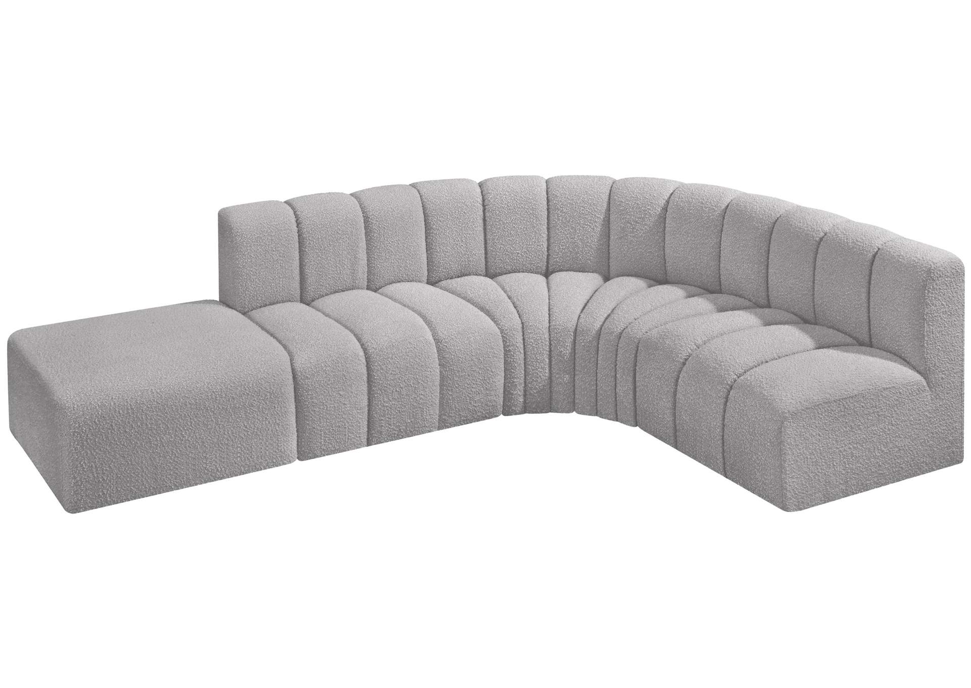 Arc Grey Boucle Fabric Modular Sofa,Meridian Furniture