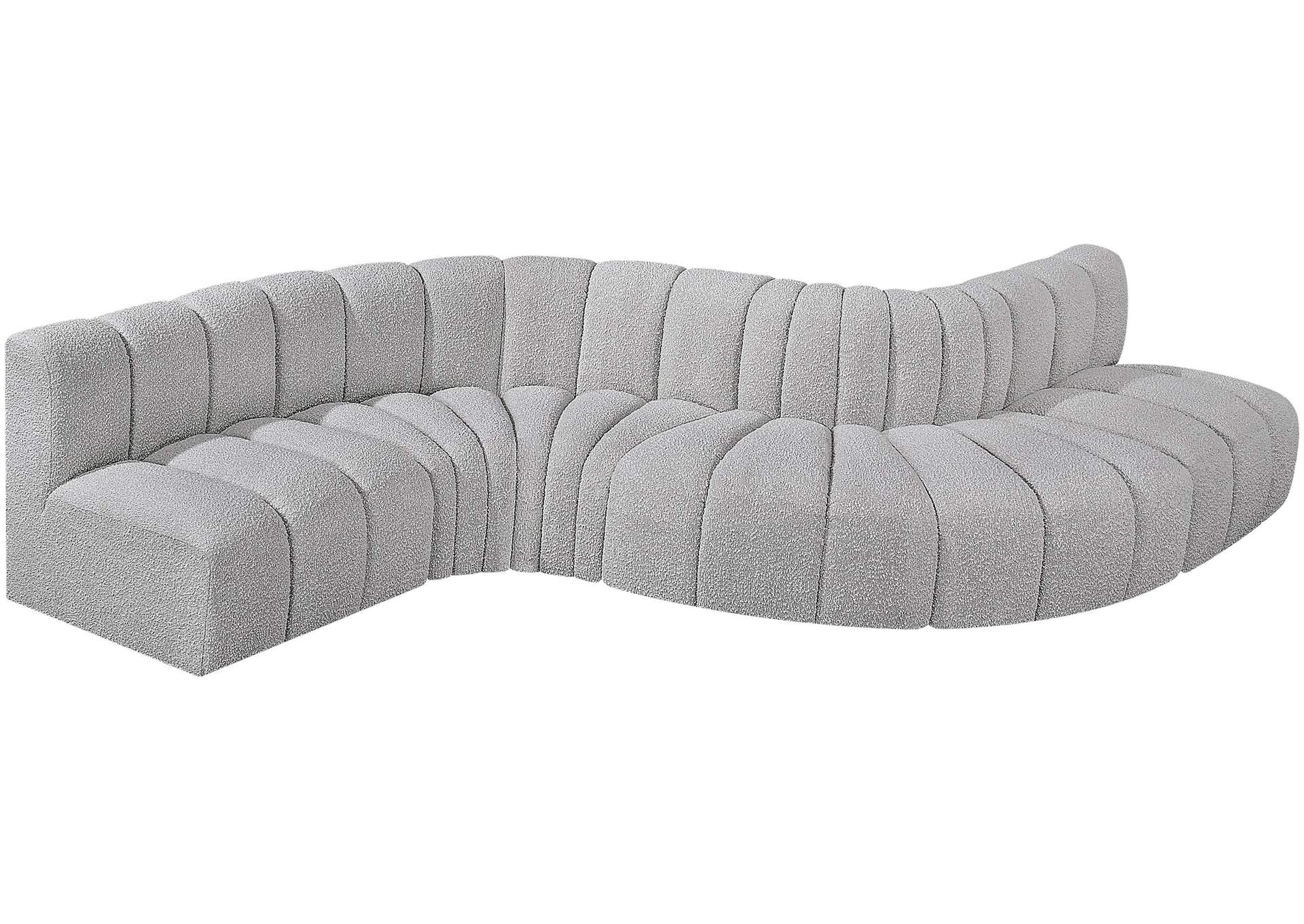 Arc Grey Boucle Fabric Modular Sofa,Meridian Furniture