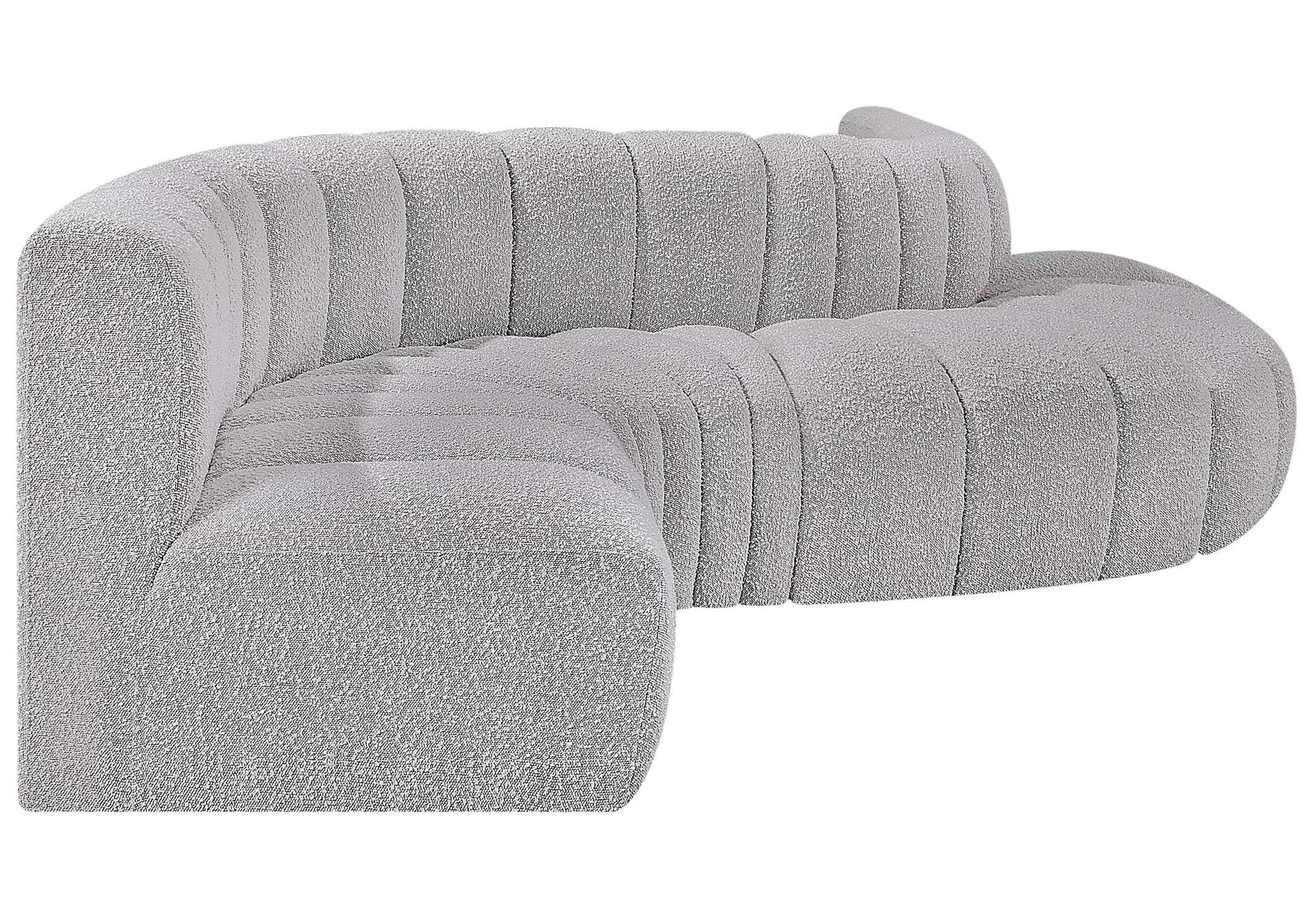 Arc Grey Boucle Fabric Modular Sofa,Meridian Furniture