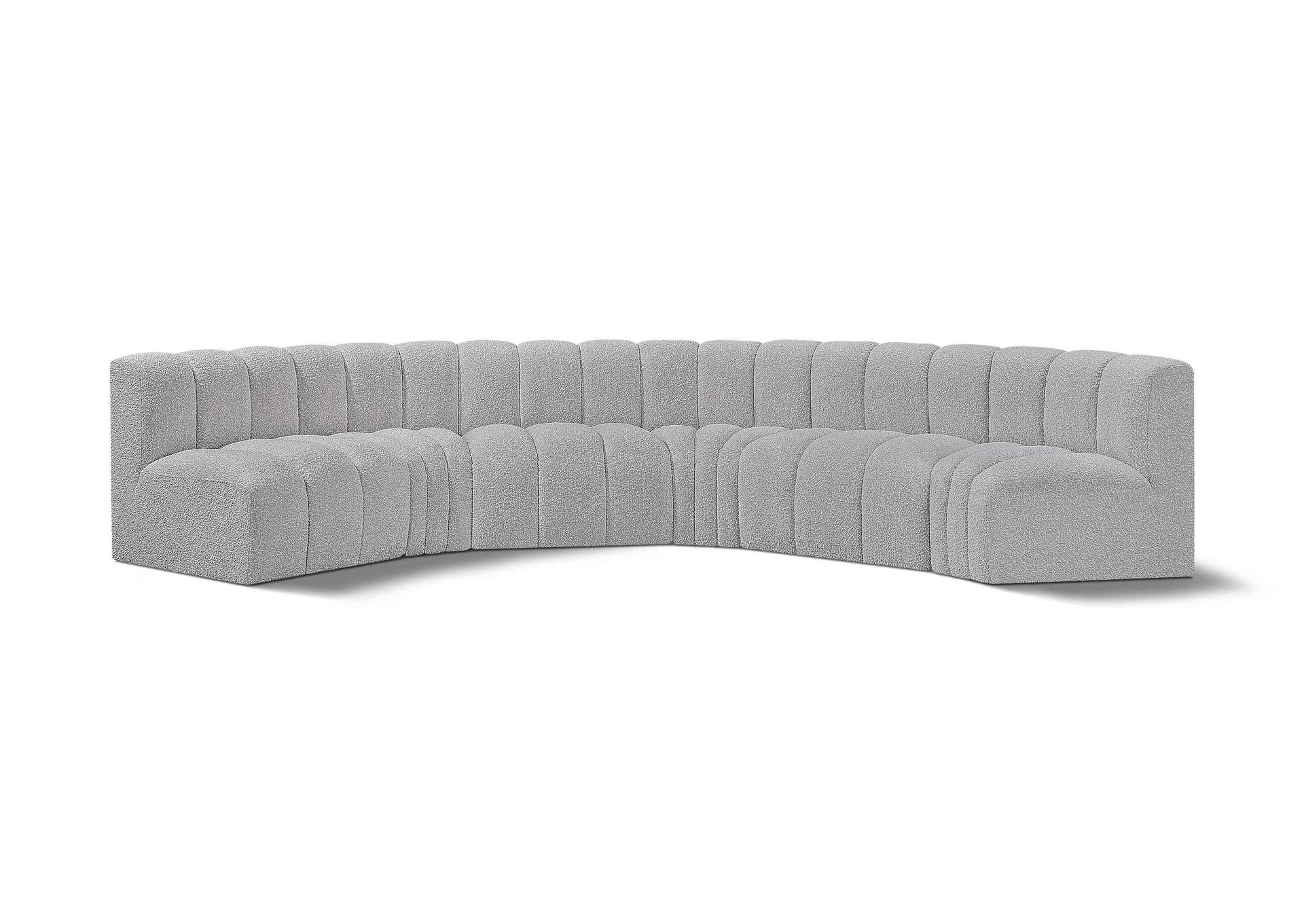 Arc Grey Boucle Fabric Modular Sofa,Meridian Furniture