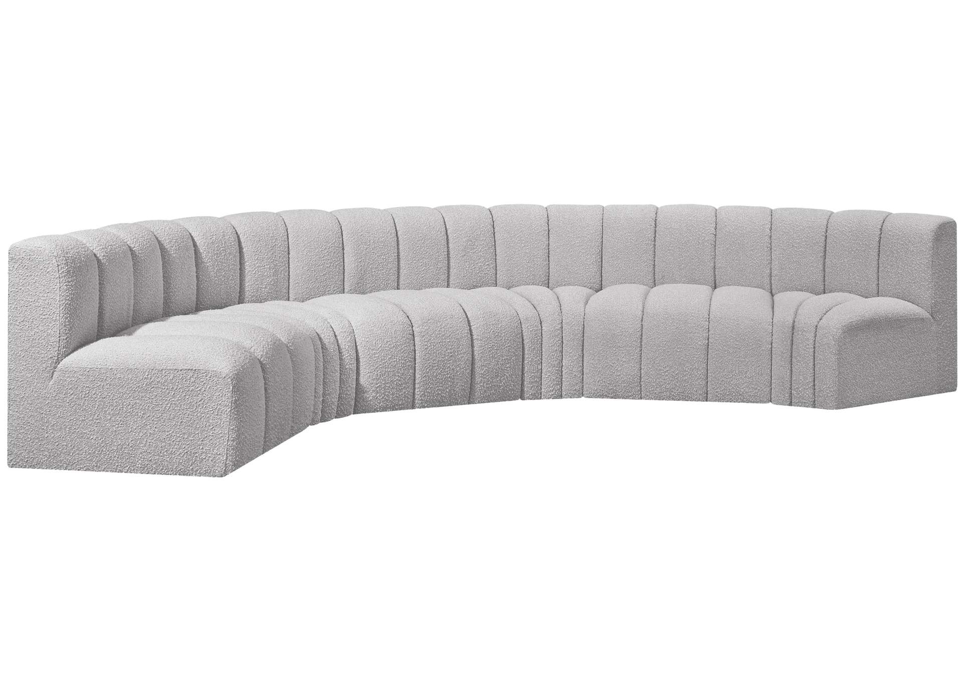 Arc Grey Boucle Fabric Modular Sofa,Meridian Furniture