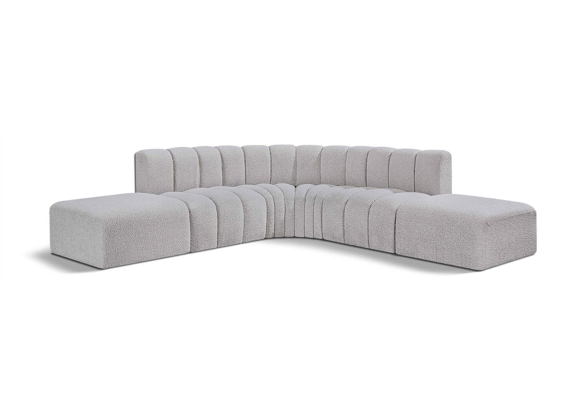 Arc Grey Boucle Fabric Modular Sofa,Meridian Furniture