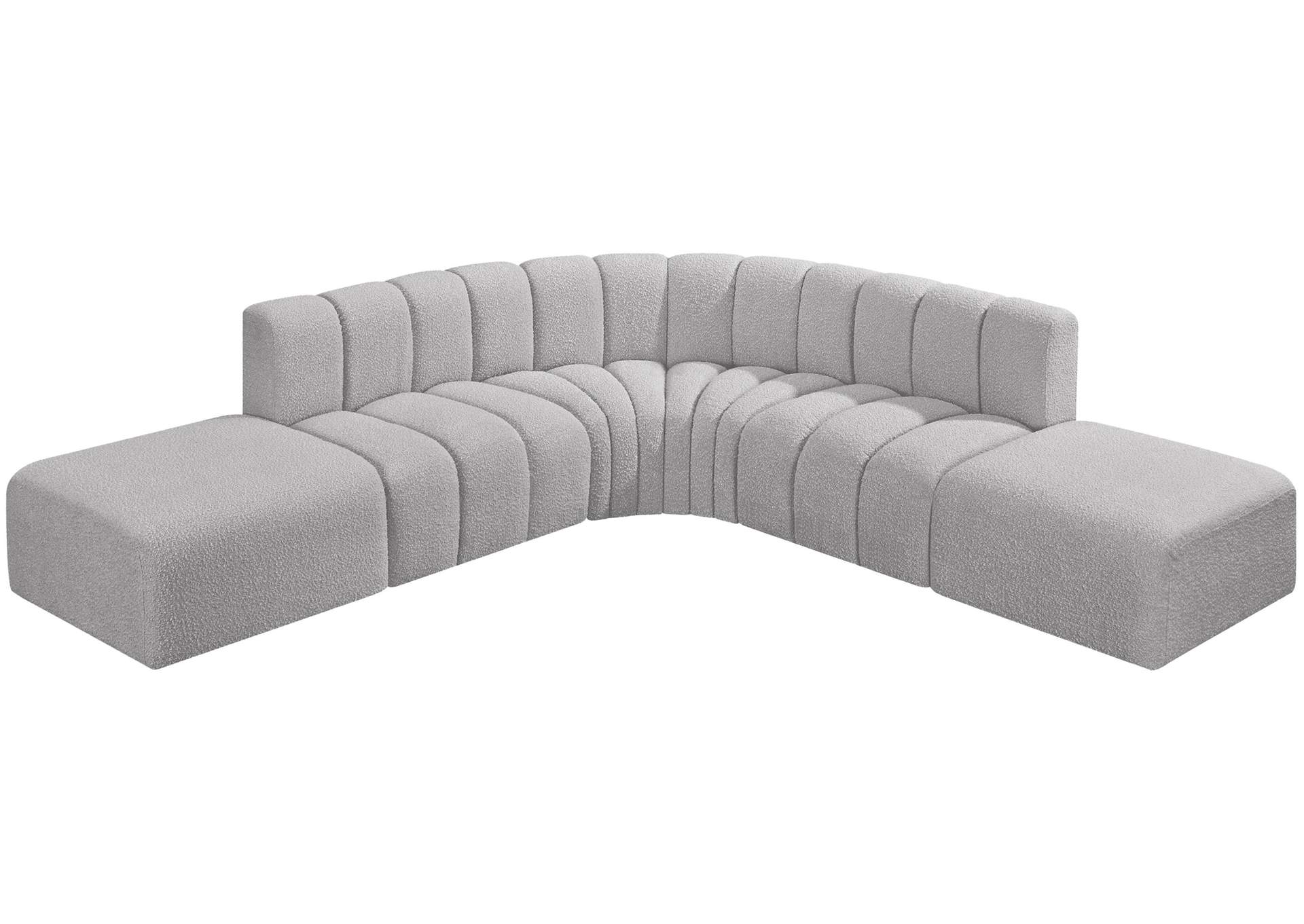 Arc Grey Boucle Fabric Modular Sofa,Meridian Furniture