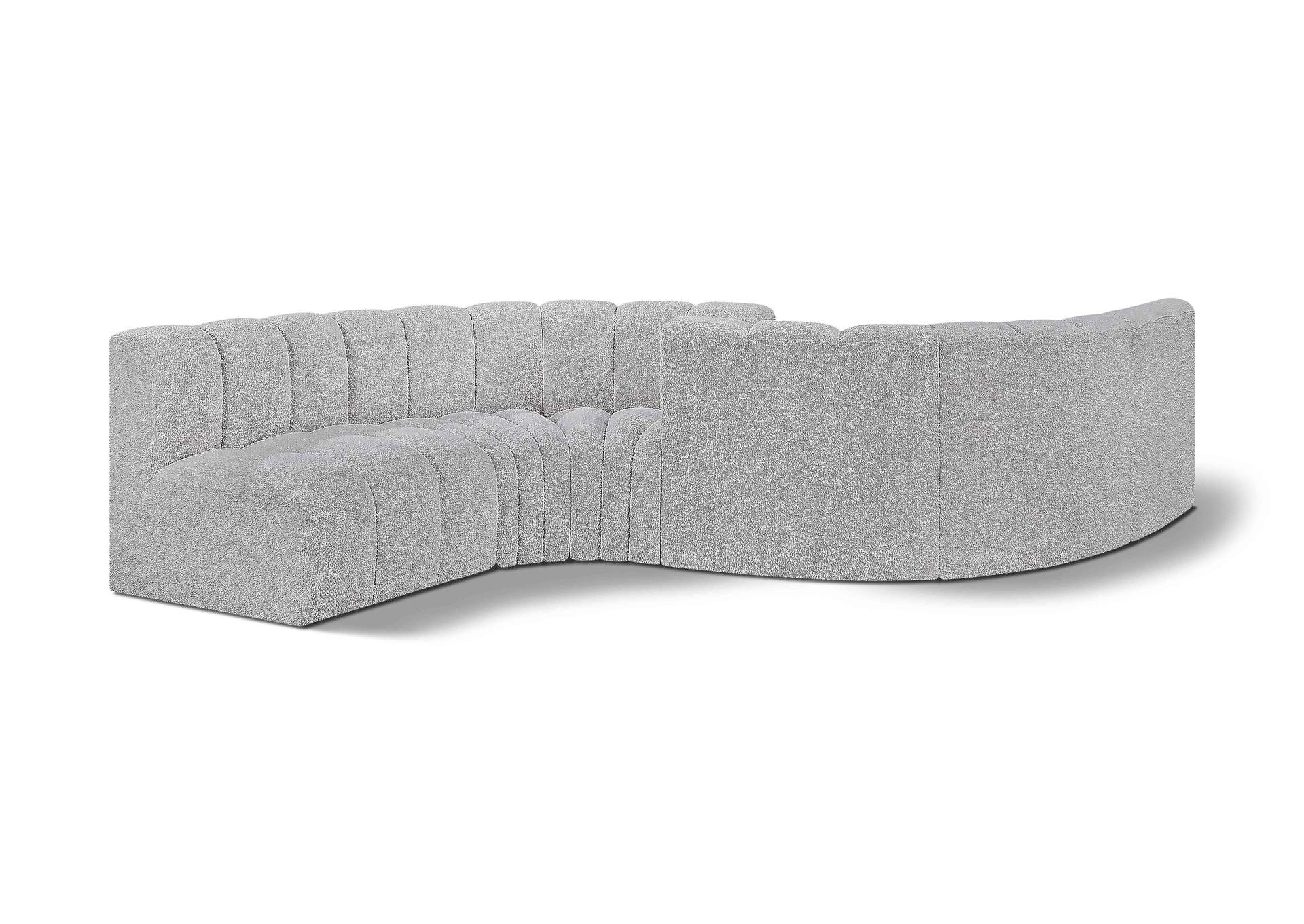 Arc Grey Boucle Fabric Modular Sofa,Meridian Furniture