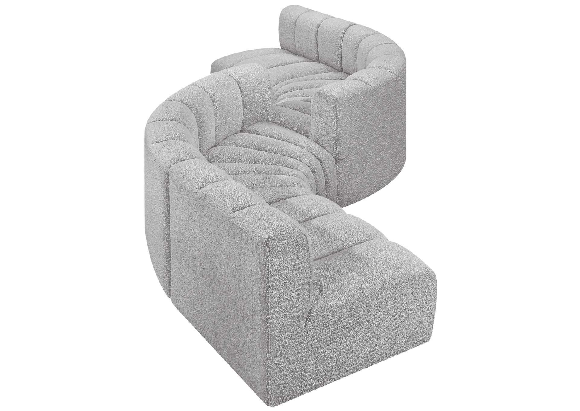 Arc Grey Boucle Fabric Modular Sofa,Meridian Furniture