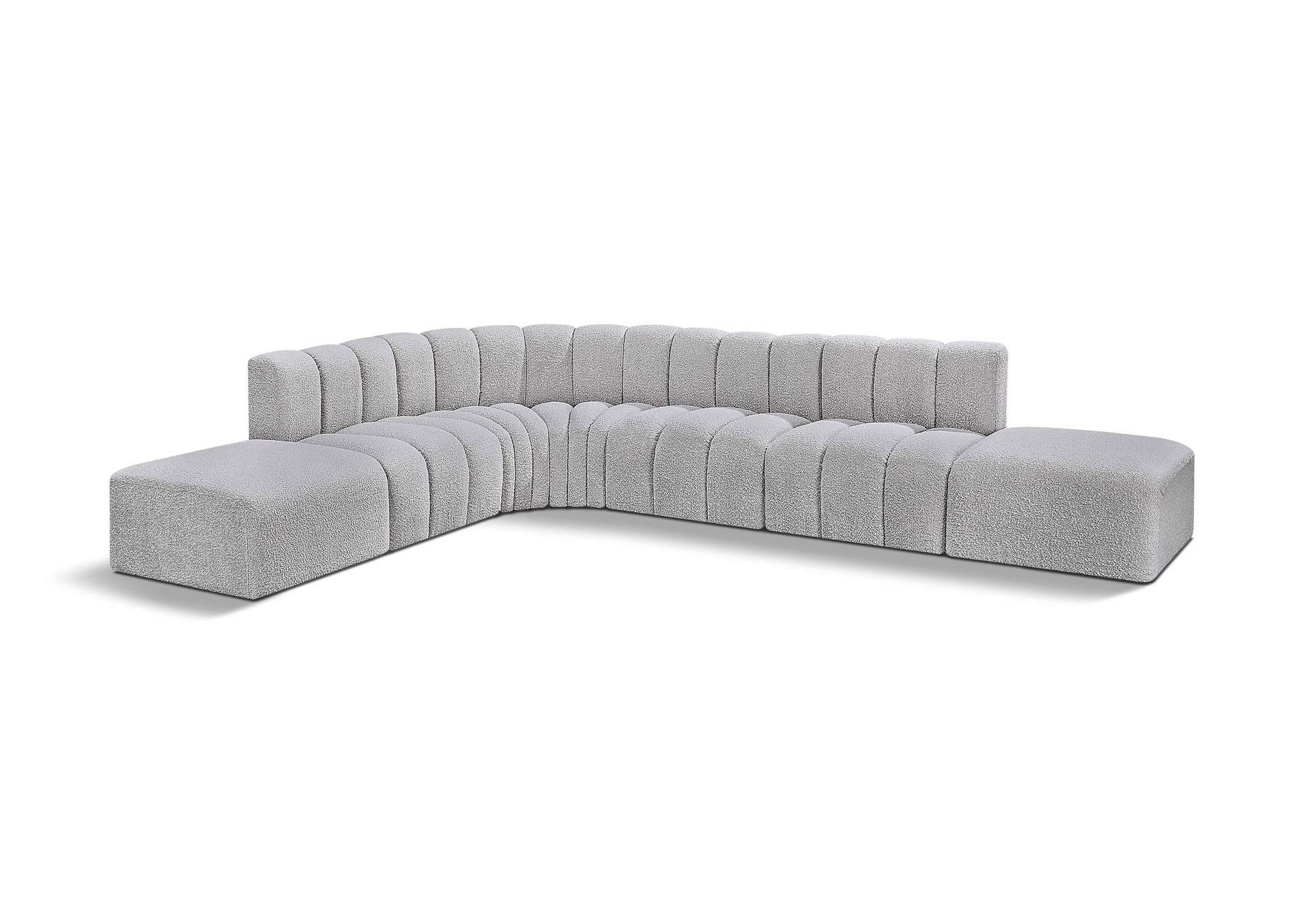 Arc Grey Boucle Fabric Modular Sofa,Meridian Furniture