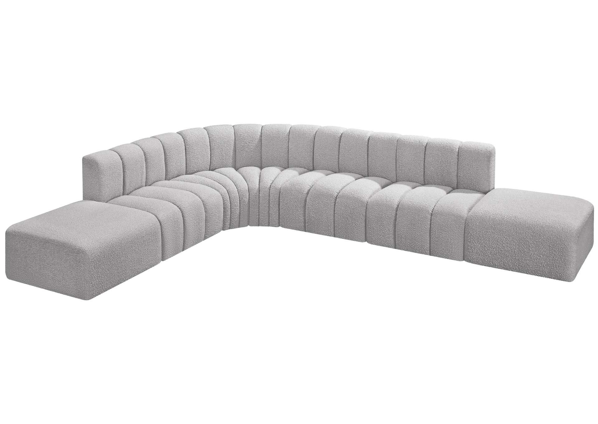 Arc Grey Boucle Fabric Modular Sofa,Meridian Furniture