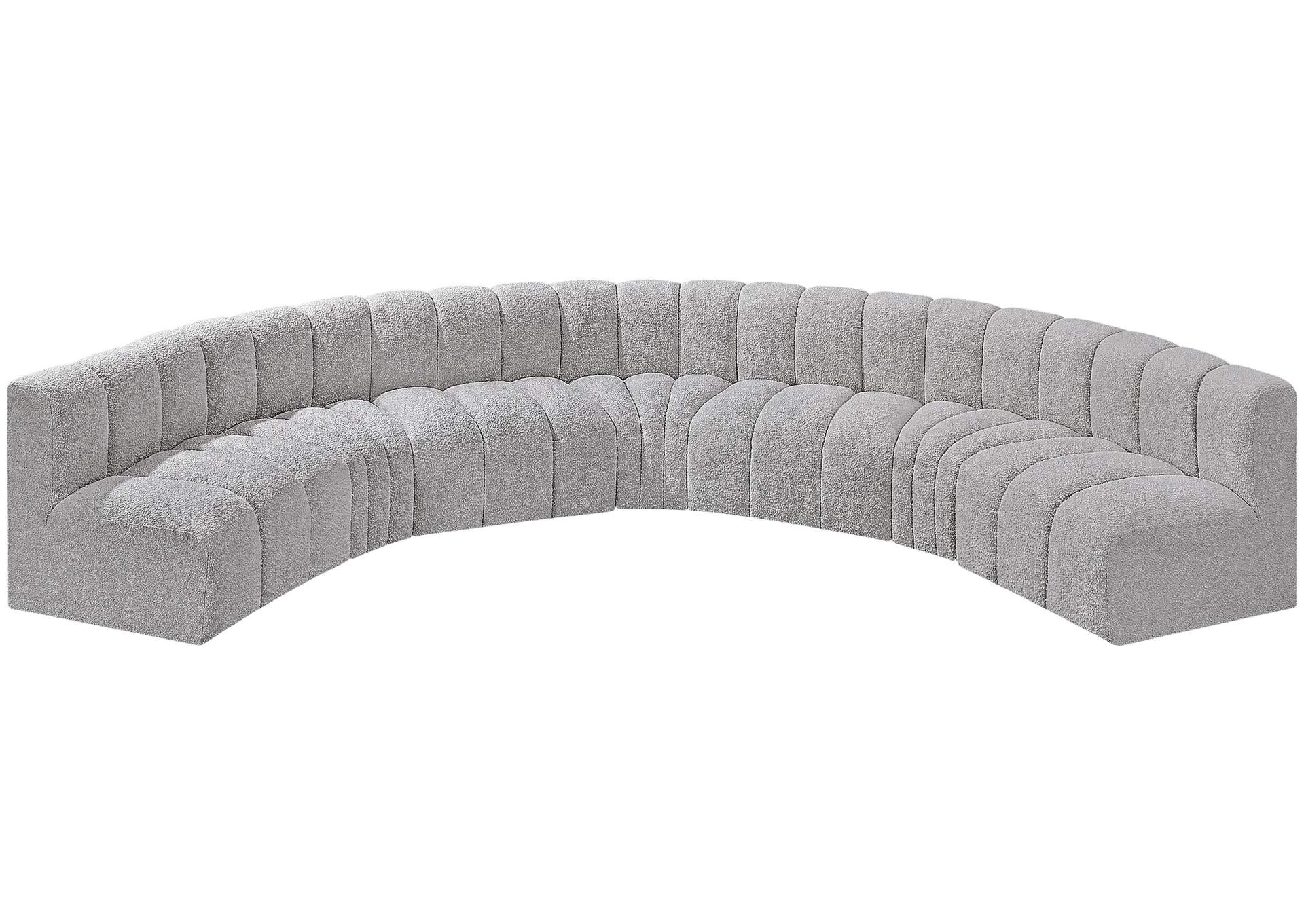 Arc Grey Boucle Fabric Modular Sofa,Meridian Furniture