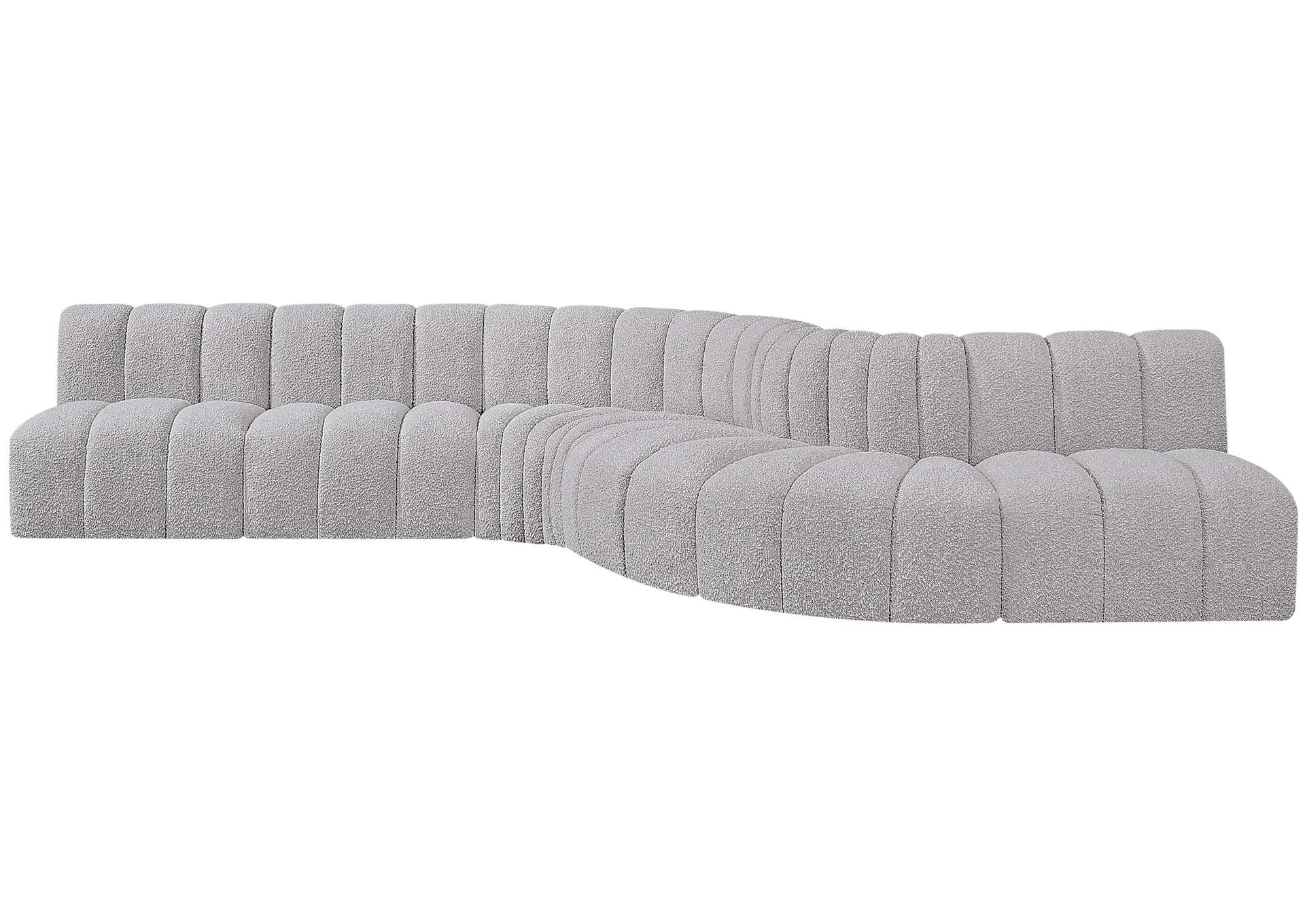 Arc Grey Boucle Fabric Modular Sofa,Meridian Furniture