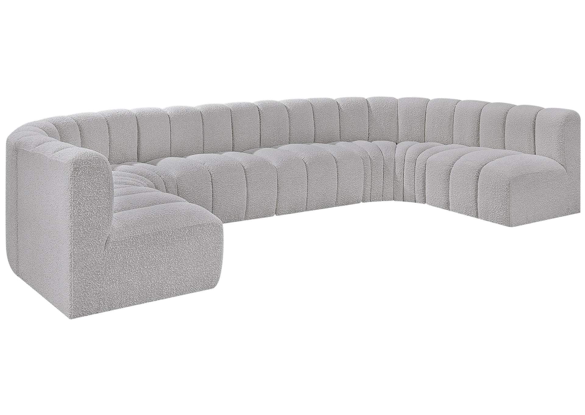 Arc Grey Boucle Fabric Modular Sofa,Meridian Furniture