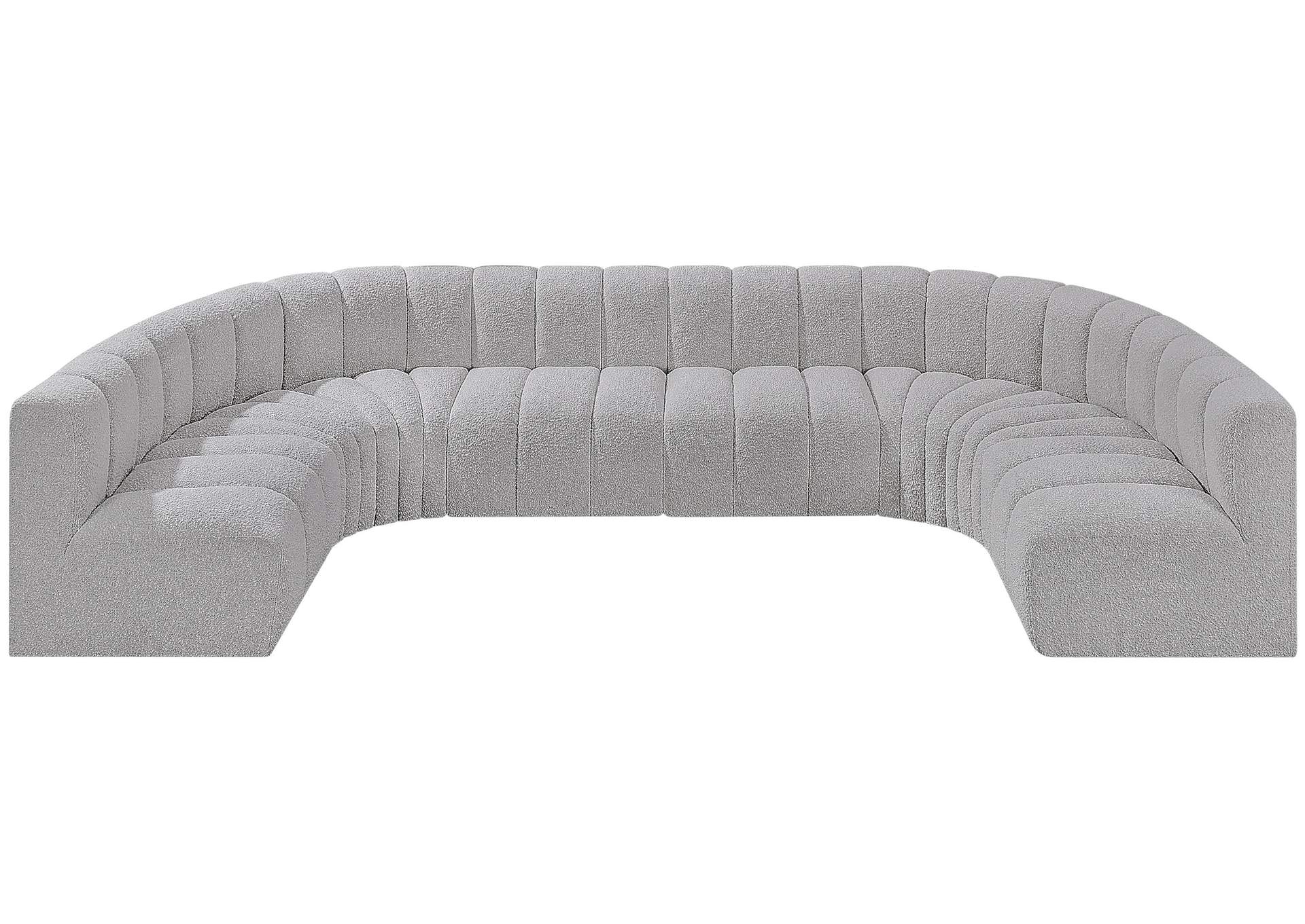 Arc Grey Boucle Fabric Modular Sofa,Meridian Furniture