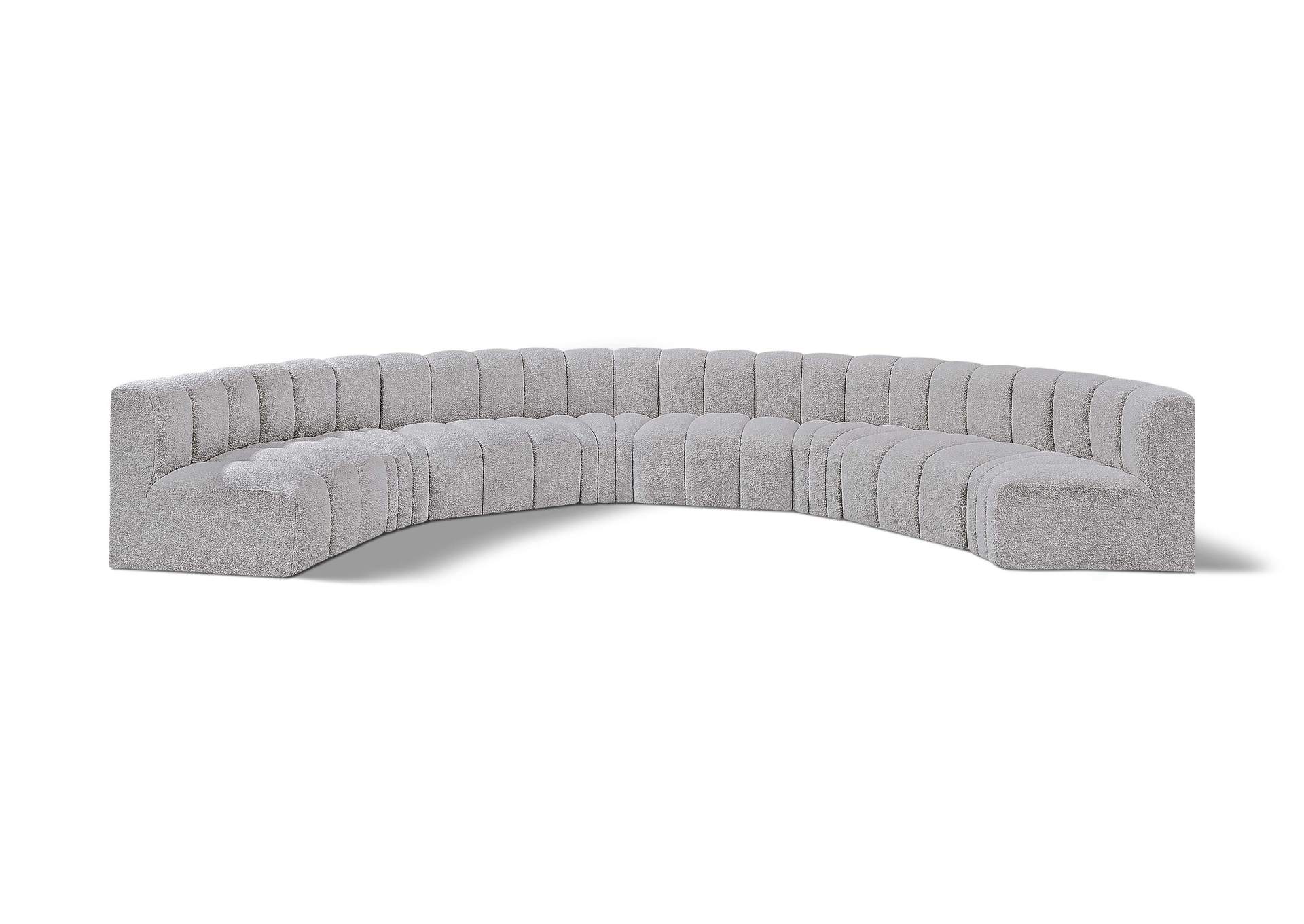 Arc Grey Boucle Fabric Modular Sofa,Meridian Furniture