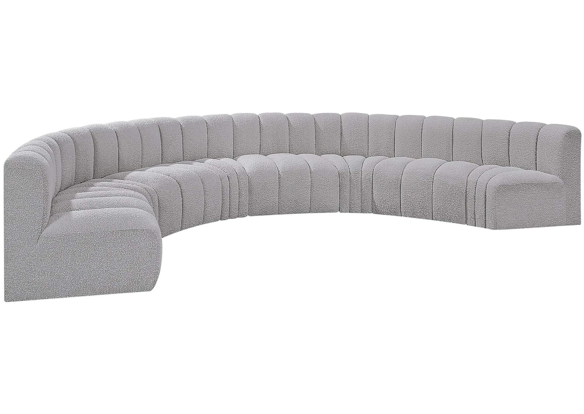 Arc Grey Boucle Fabric Modular Sofa,Meridian Furniture