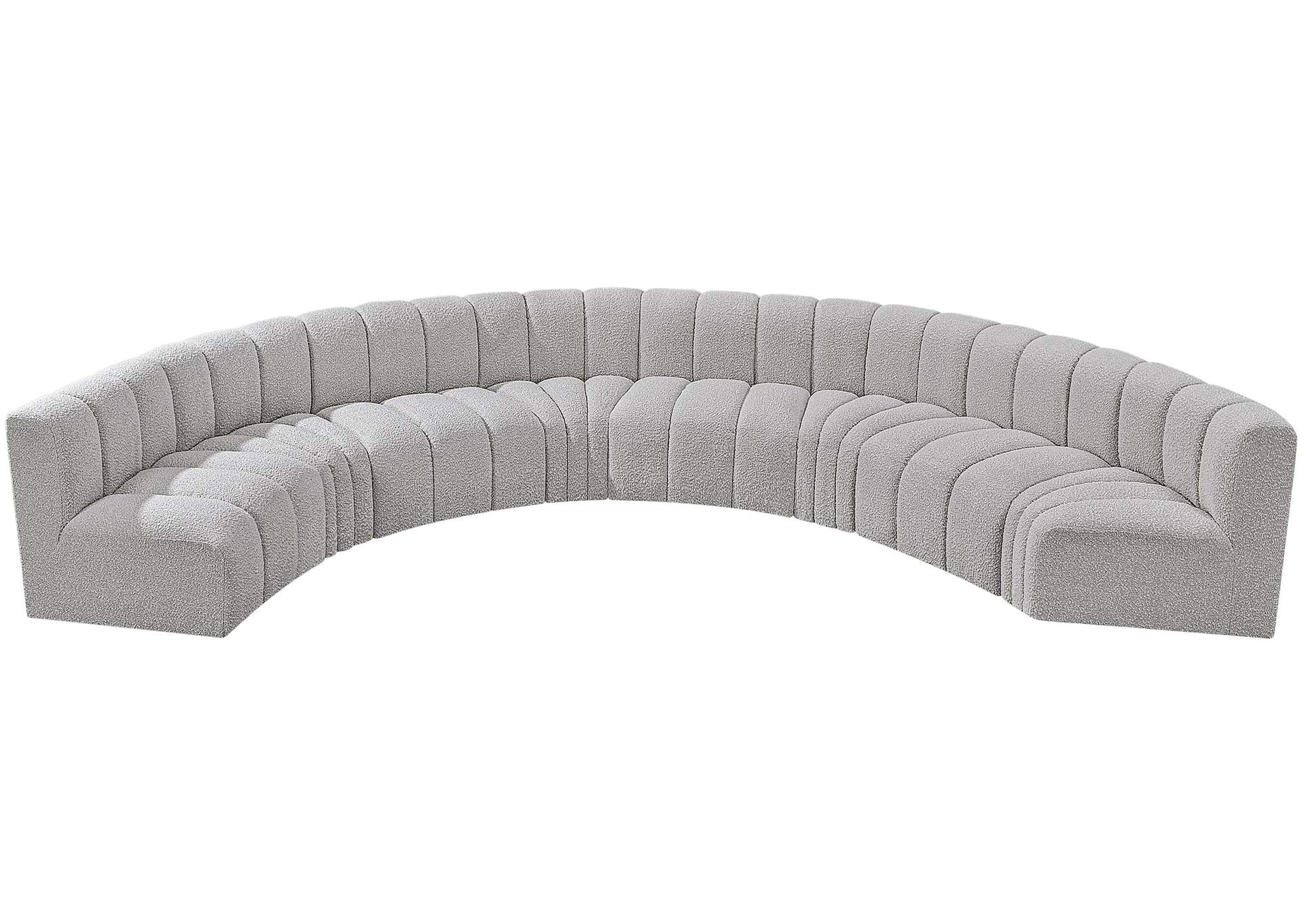 Arc Grey Boucle Fabric Modular Sofa,Meridian Furniture