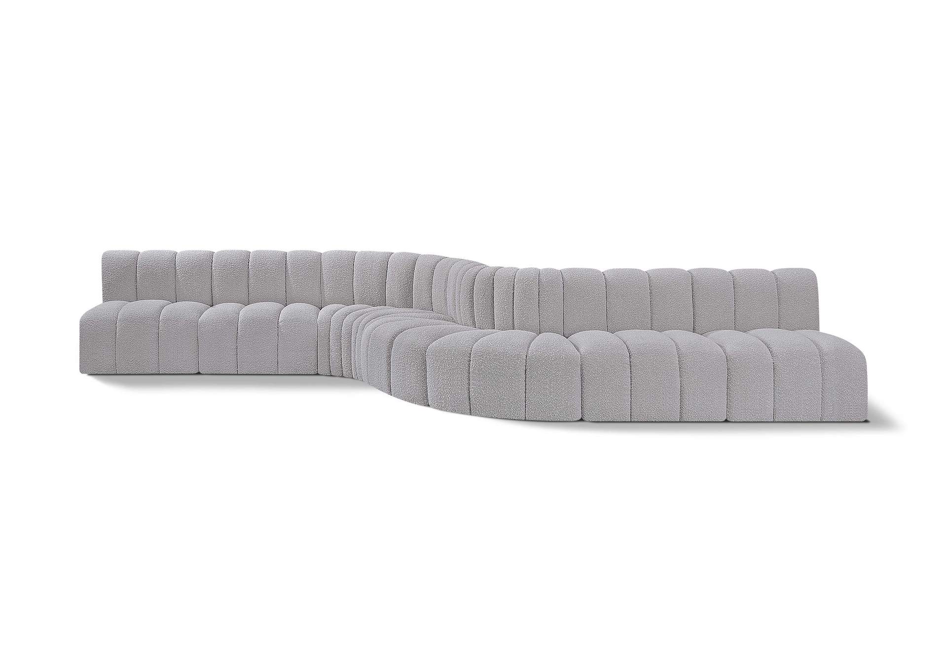 Arc Grey Boucle Fabric Modular Sofa,Meridian Furniture