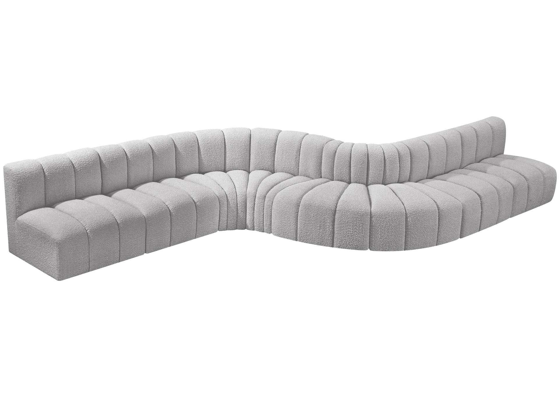 Arc Grey Boucle Fabric Modular Sofa,Meridian Furniture